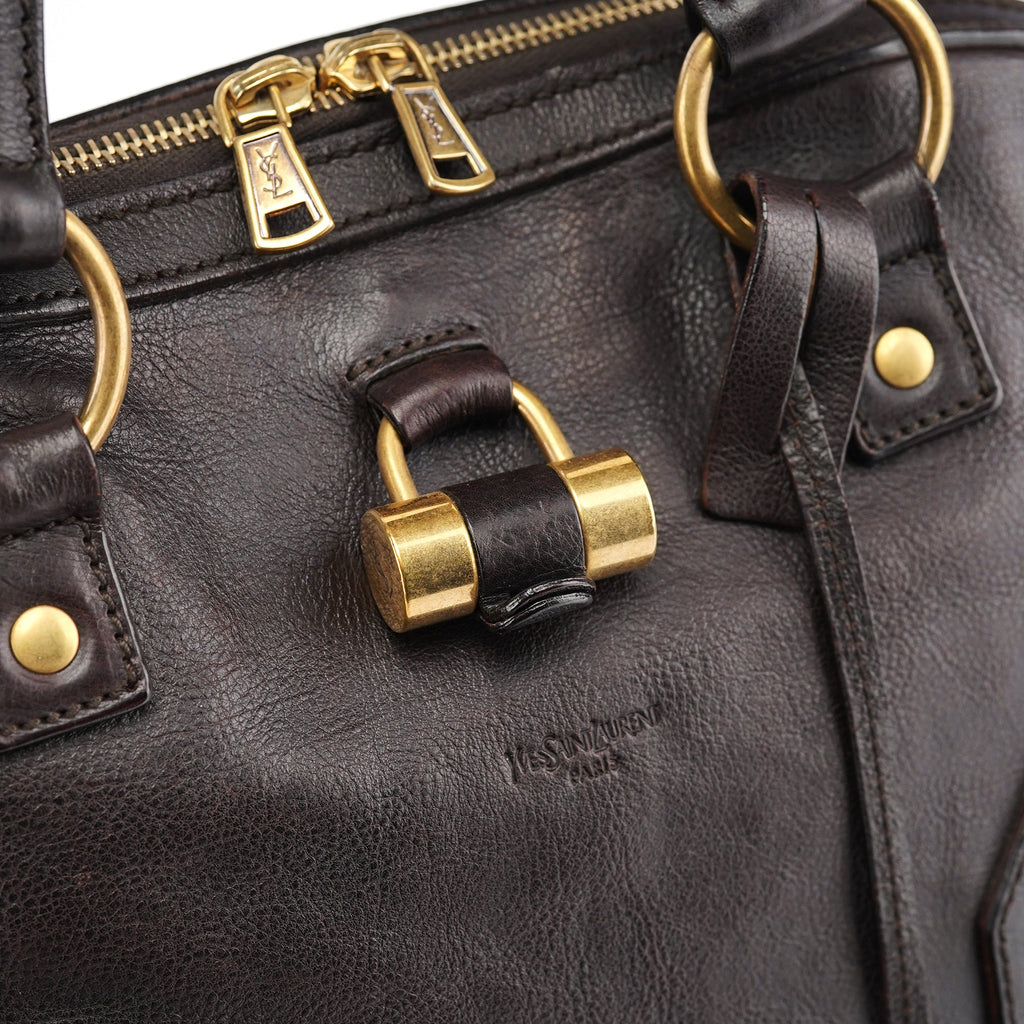 Brown Calfskin Leather Muse Tote Bag
