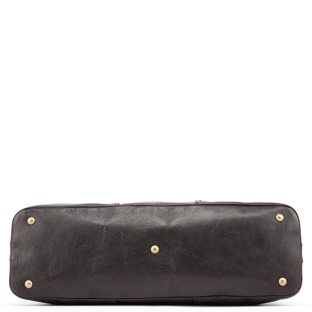 Brown Calfskin Leather Muse Tote Bag