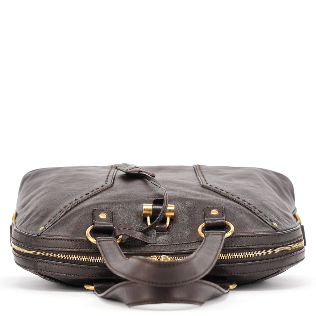 Brown Calfskin Leather Muse Tote Bag