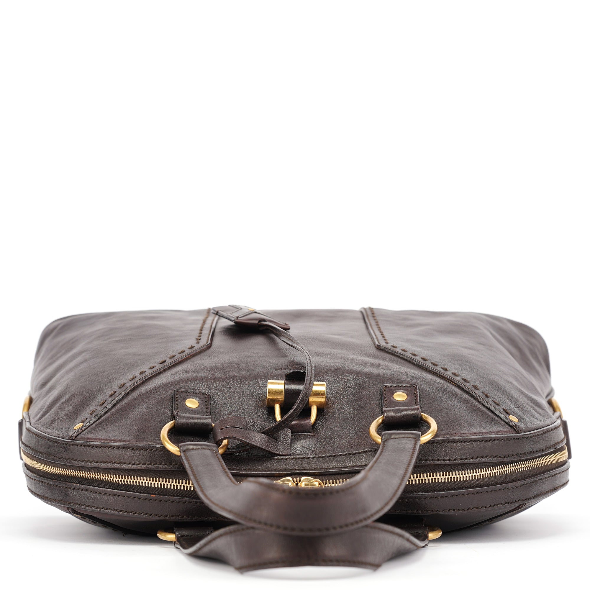 Brown Calfskin Leather Muse Tote Bag