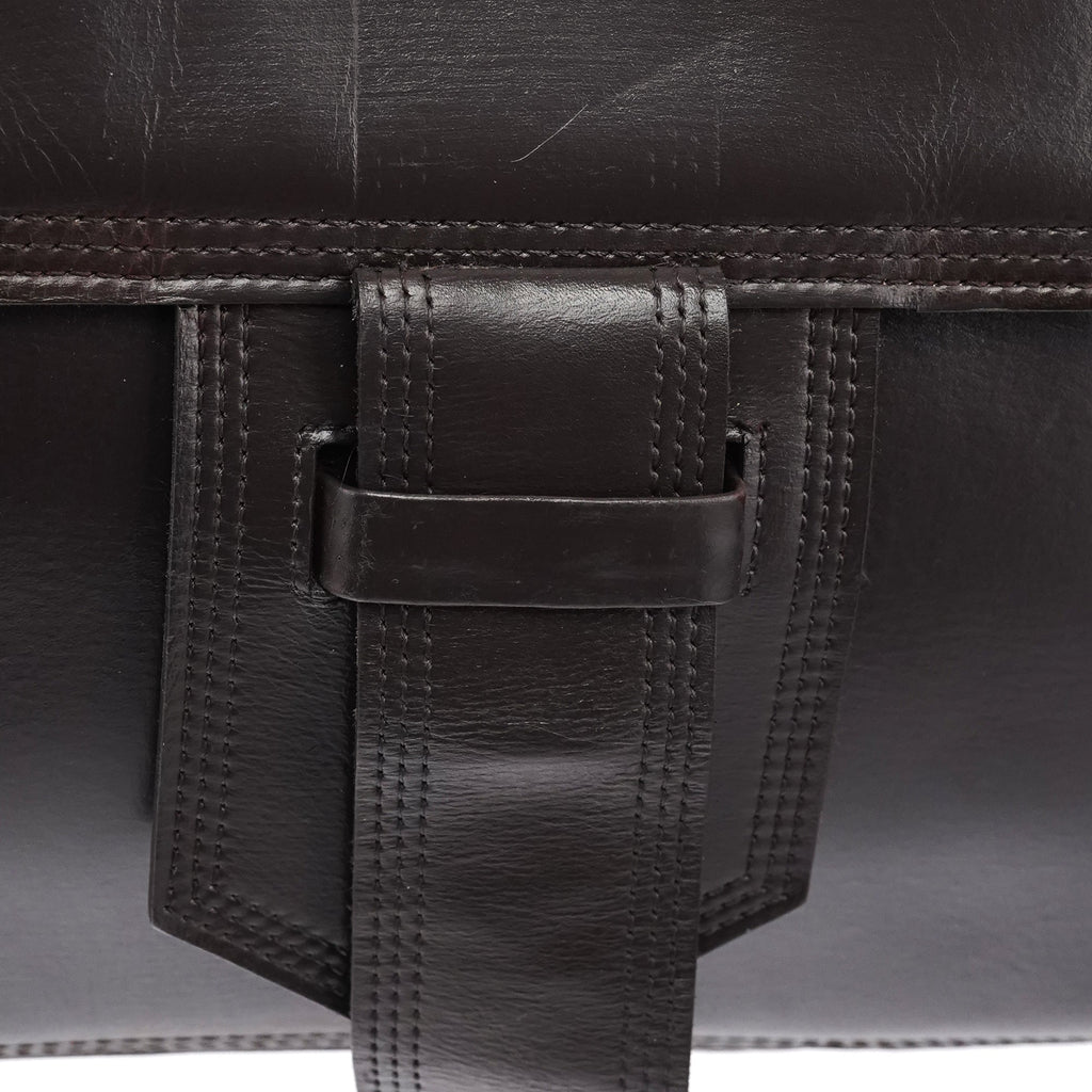 Brown Leather Flap Shoulder Bag