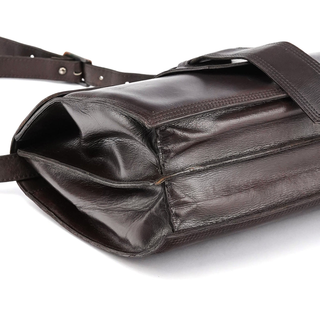 Brown Leather Flap Shoulder Bag
