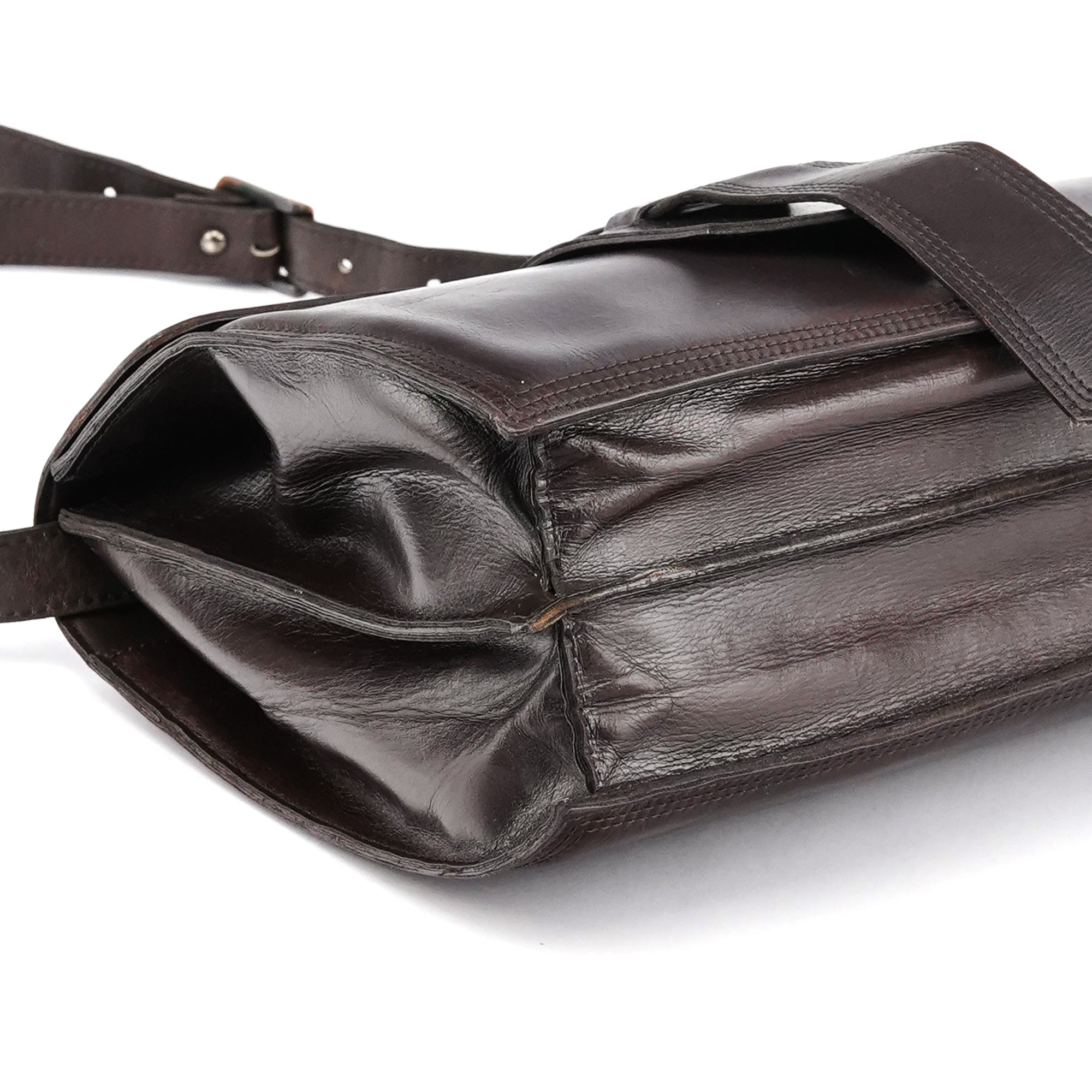 Brown Leather Flap Shoulder Bag