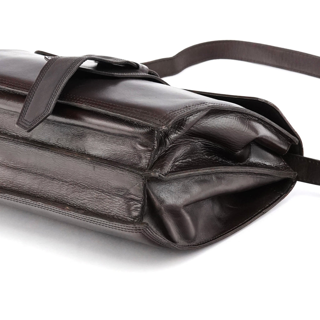 Brown Leather Flap Shoulder Bag