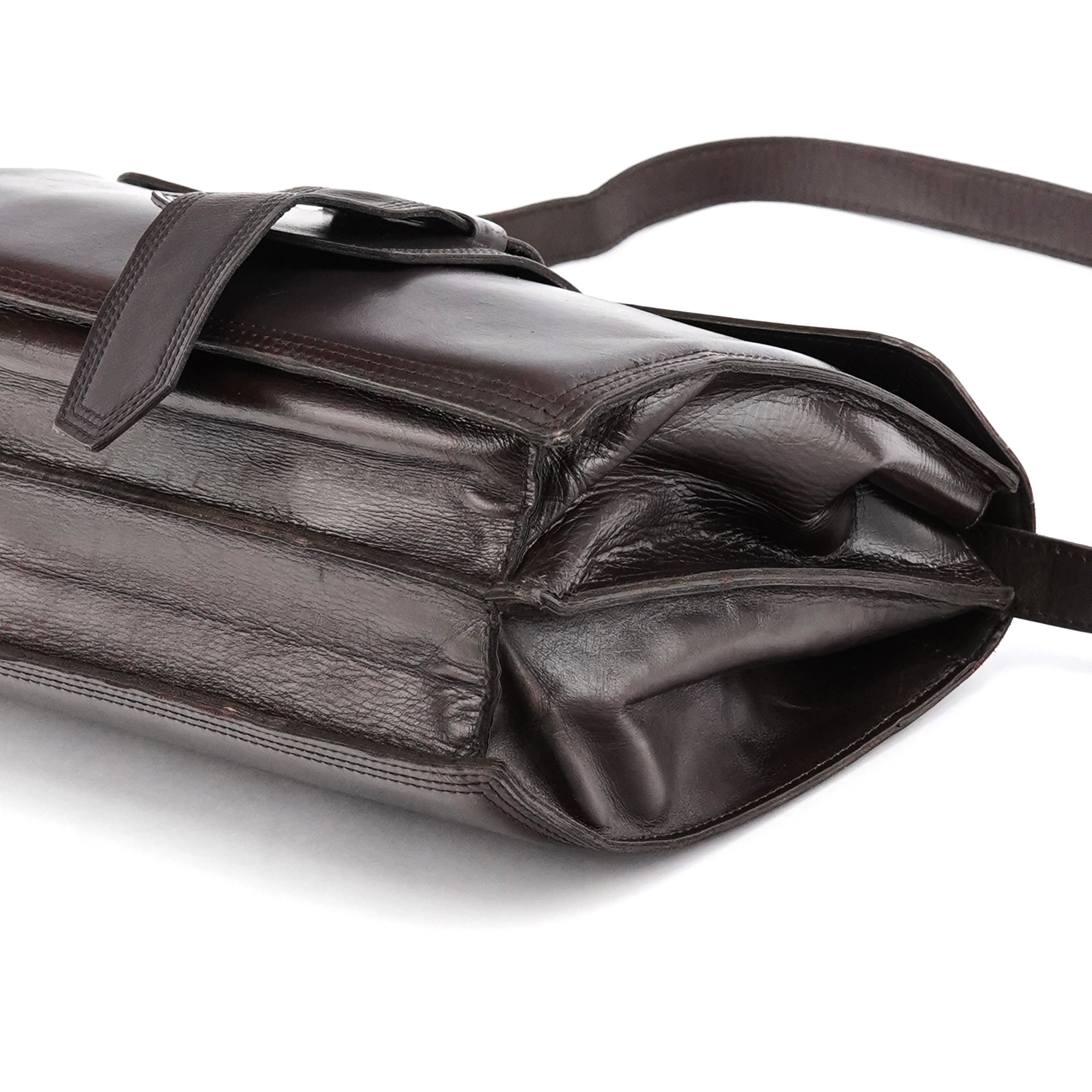 Brown Leather Flap Shoulder Bag