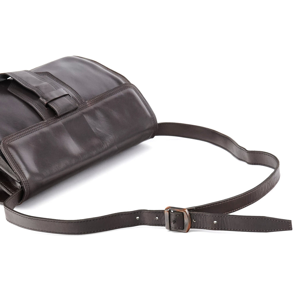Brown Leather Flap Shoulder Bag