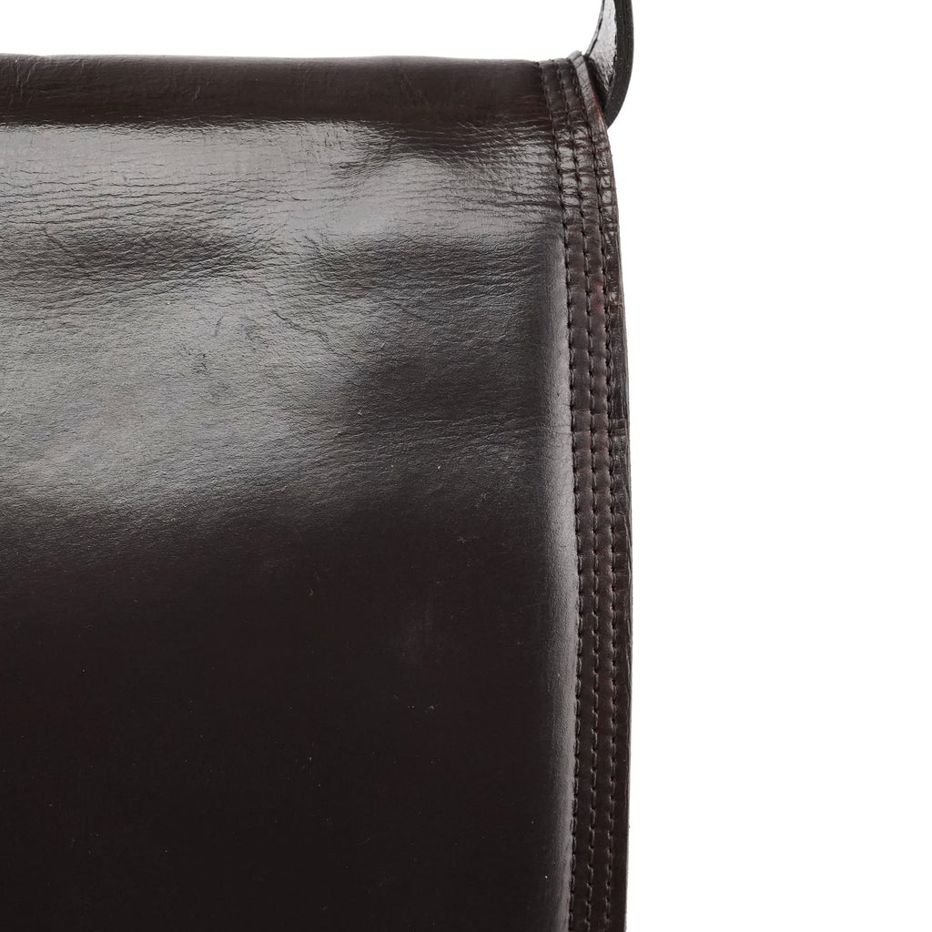 Brown Leather Flap Shoulder Bag