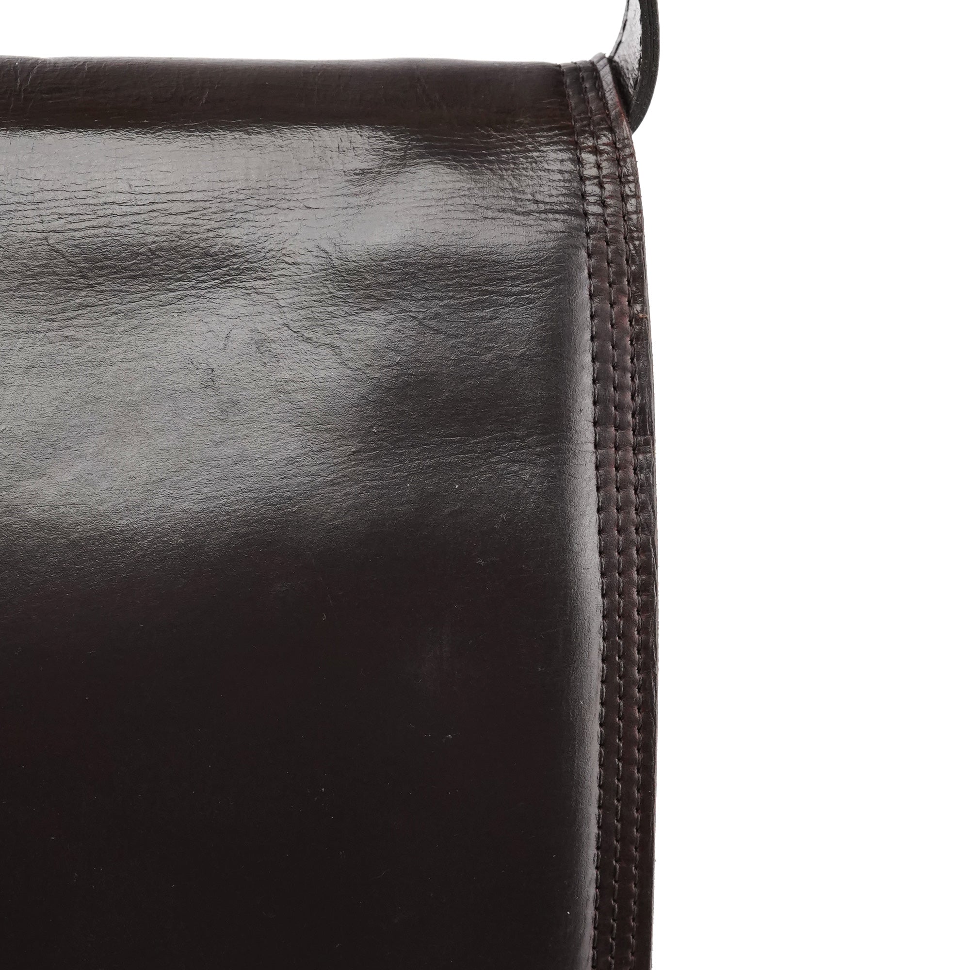 Brown Leather Flap Shoulder Bag