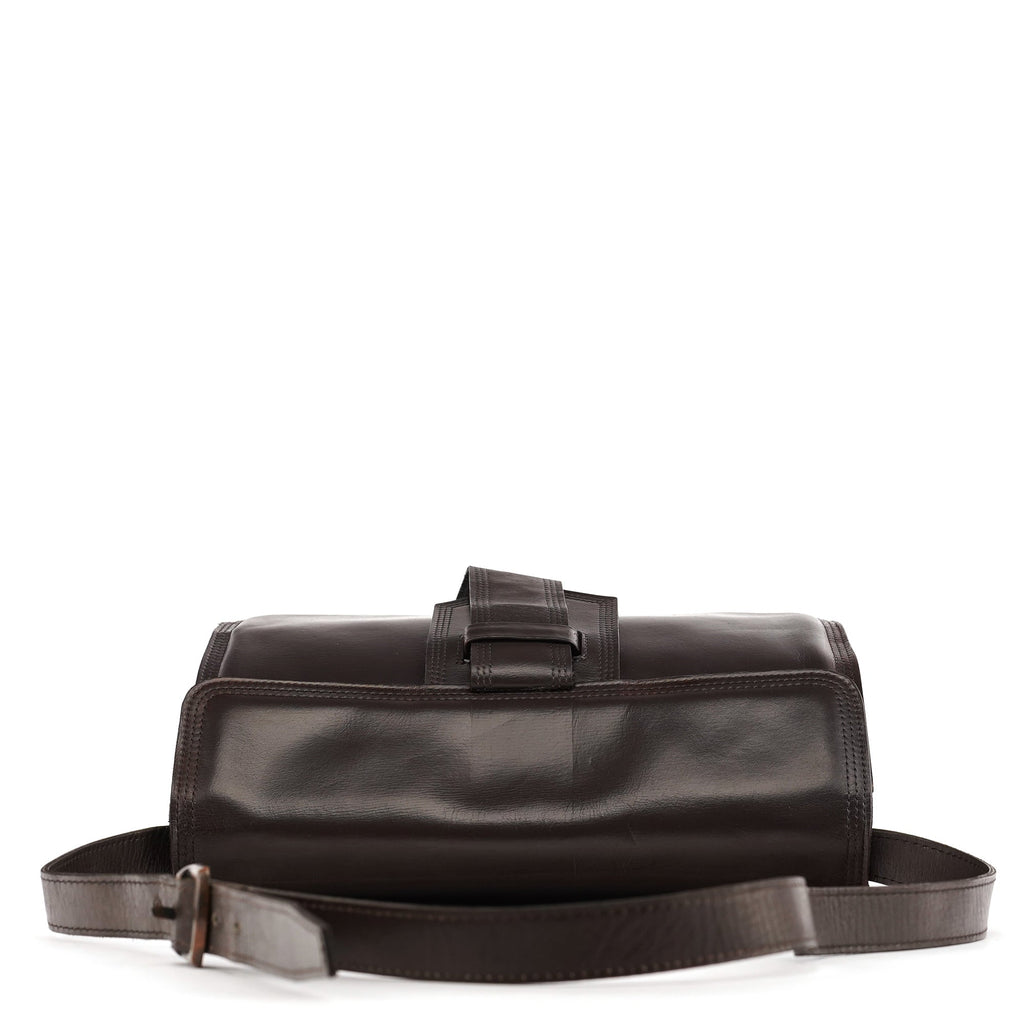 Brown Leather Flap Shoulder Bag