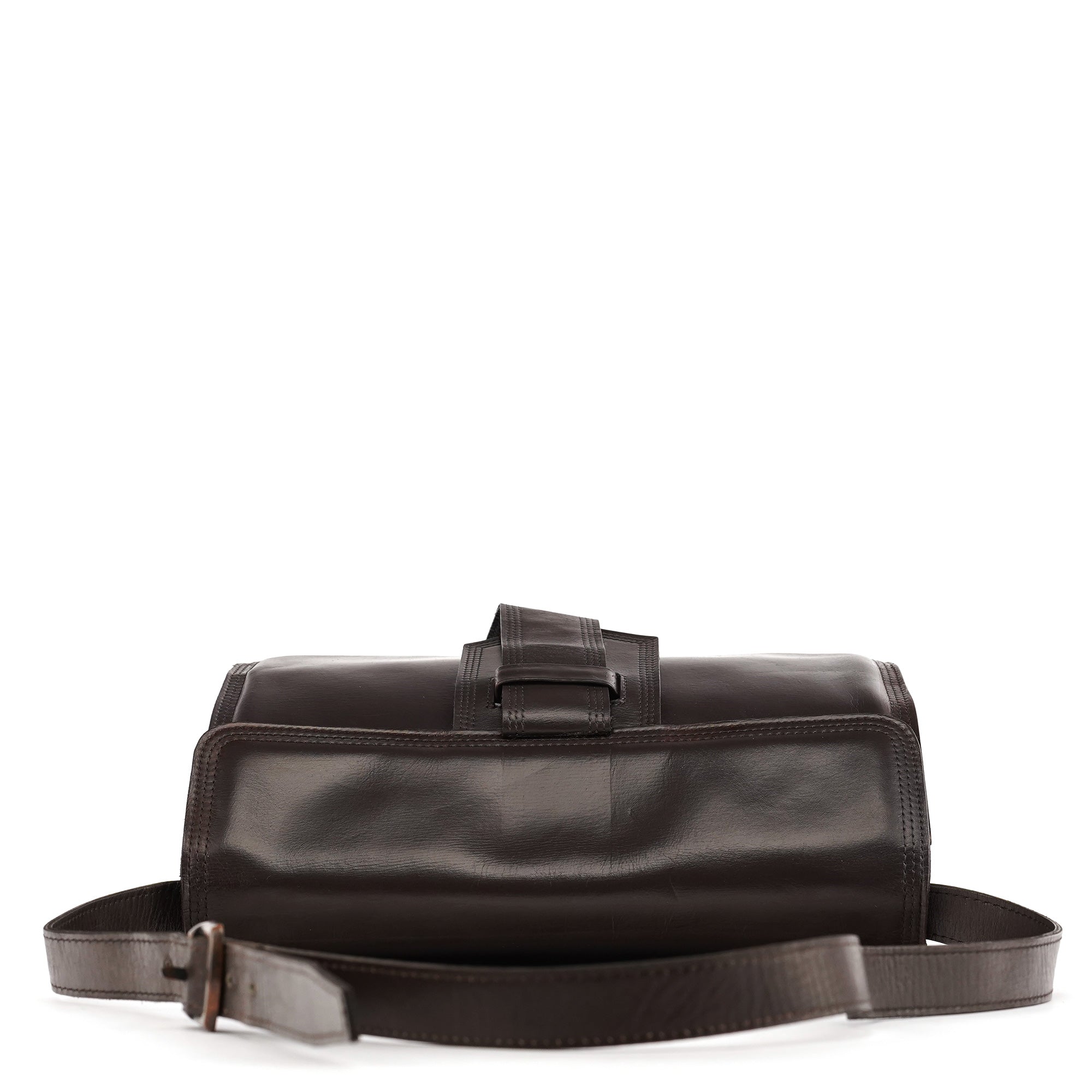 Brown Leather Flap Shoulder Bag