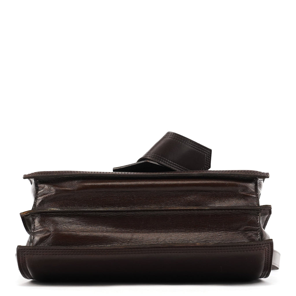 Brown Leather Flap Shoulder Bag