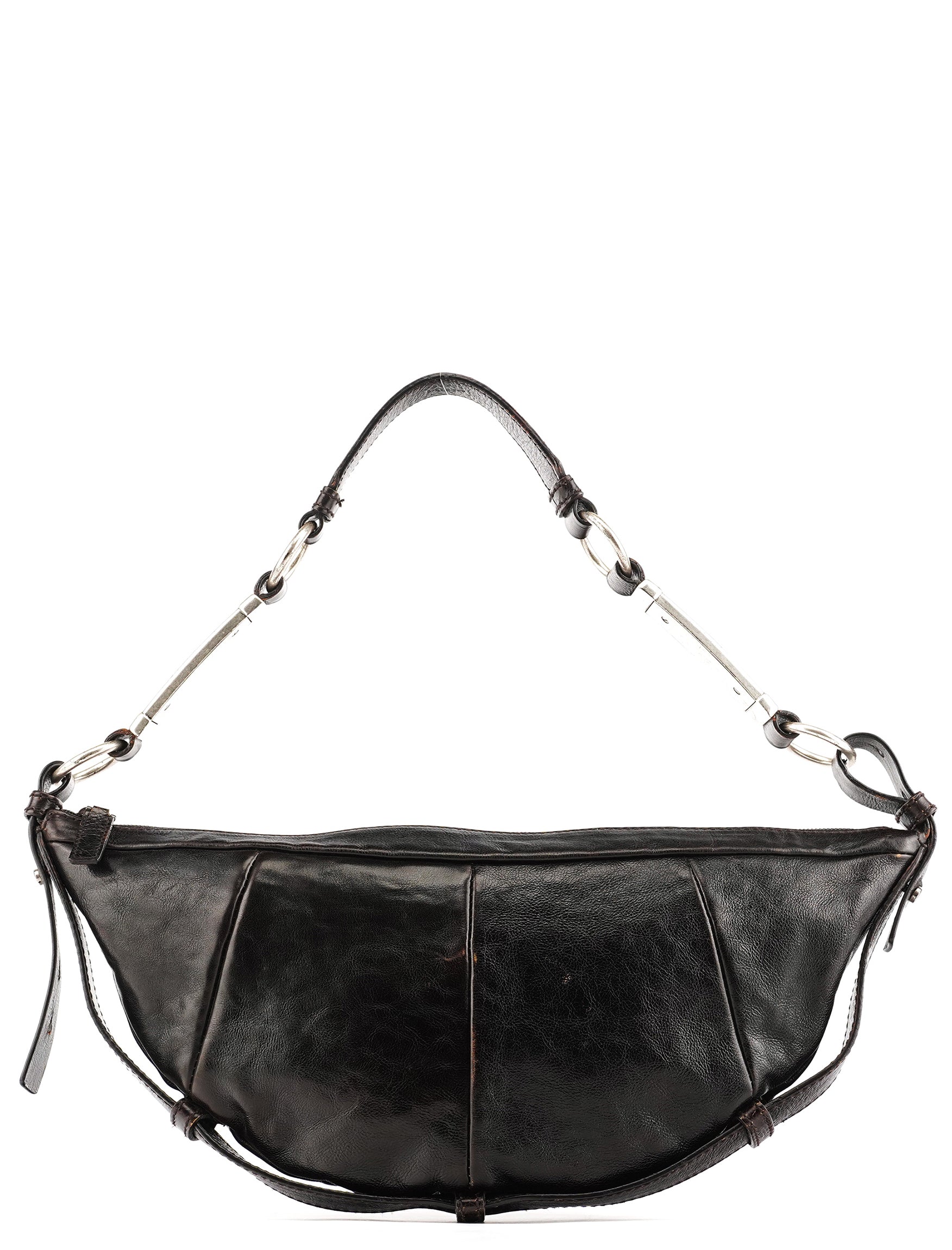 Brown Leather Mombasa Hobo Shoulder Bag
