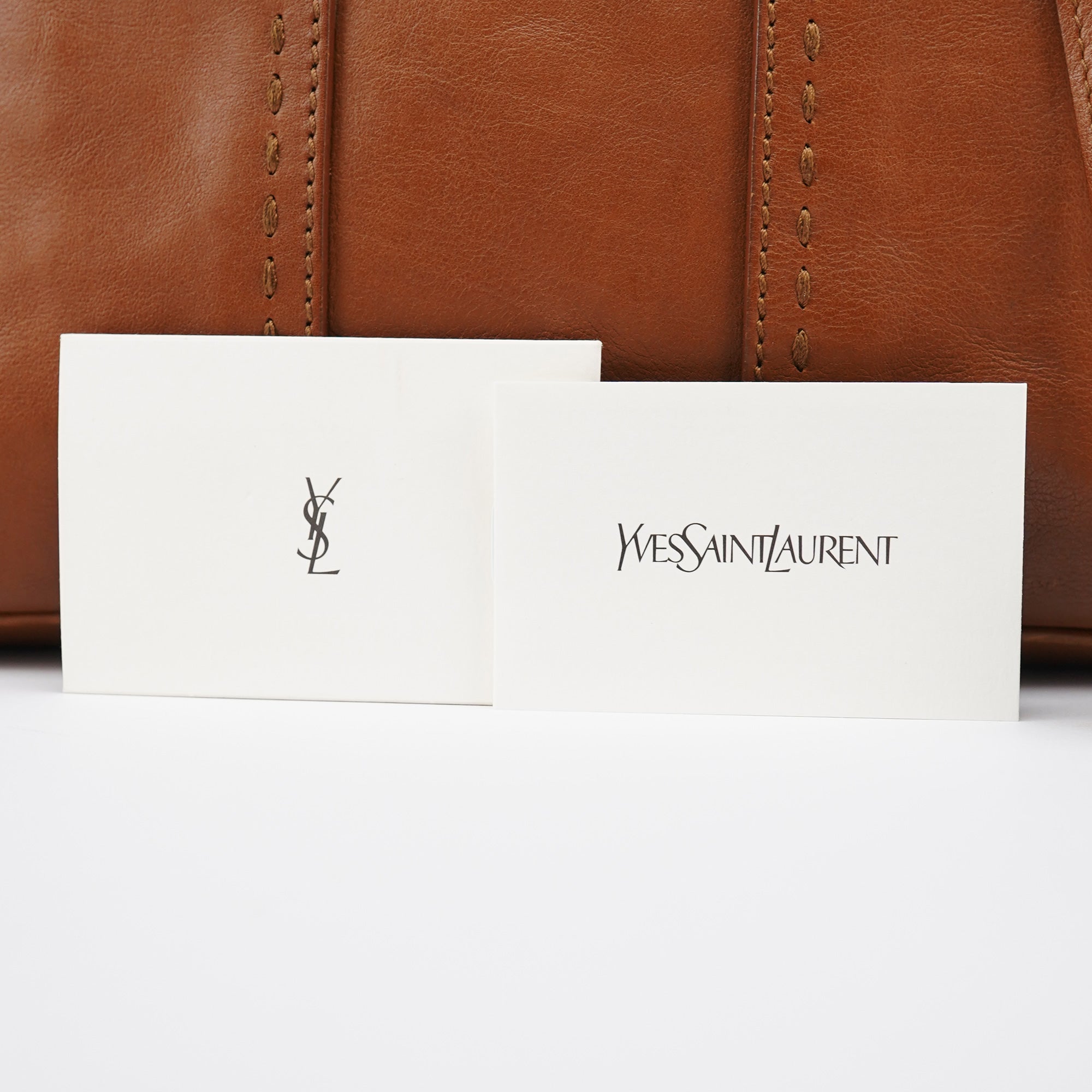 Brown Leather Y Muse Tote Bag