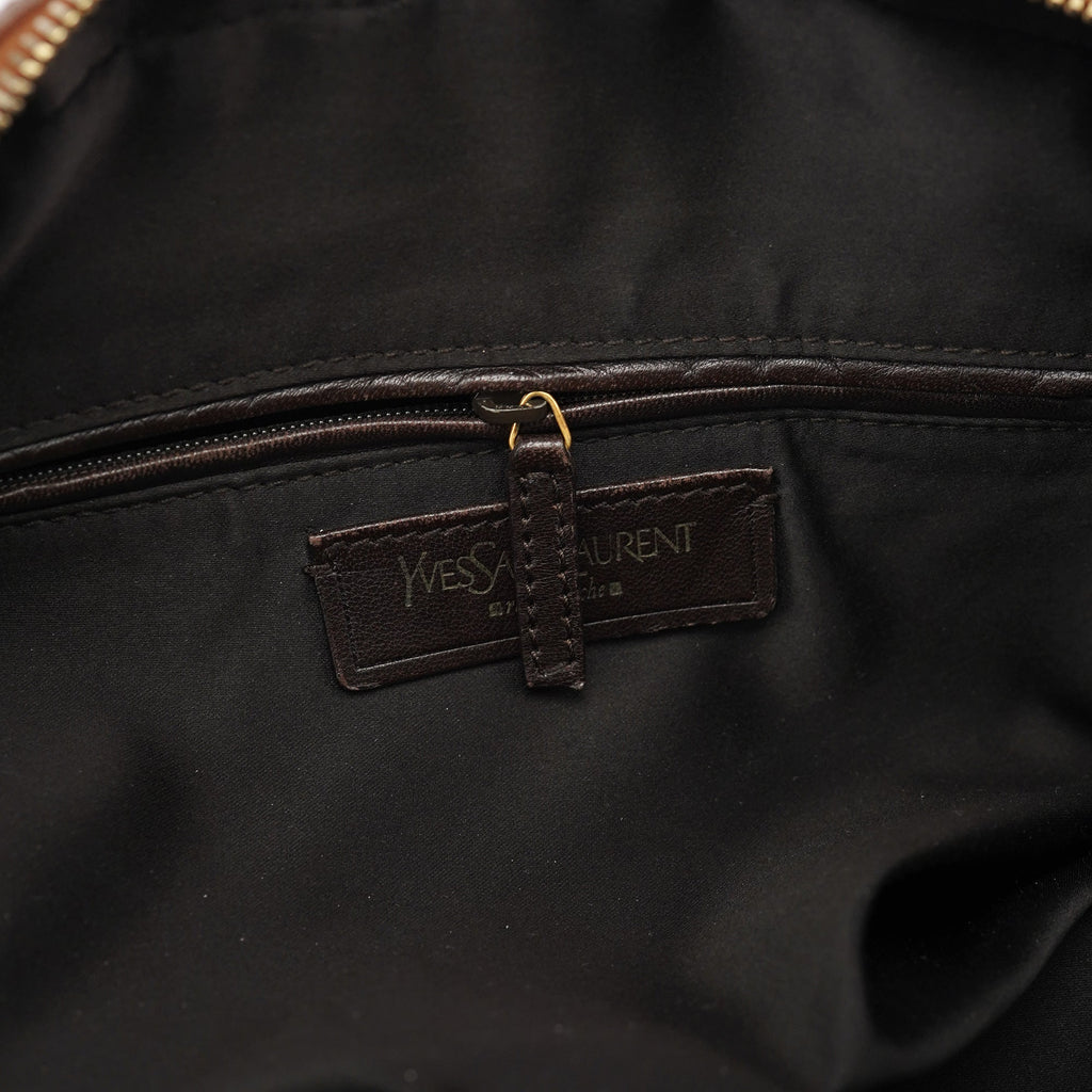 Brown Leather Y Muse Tote Bag