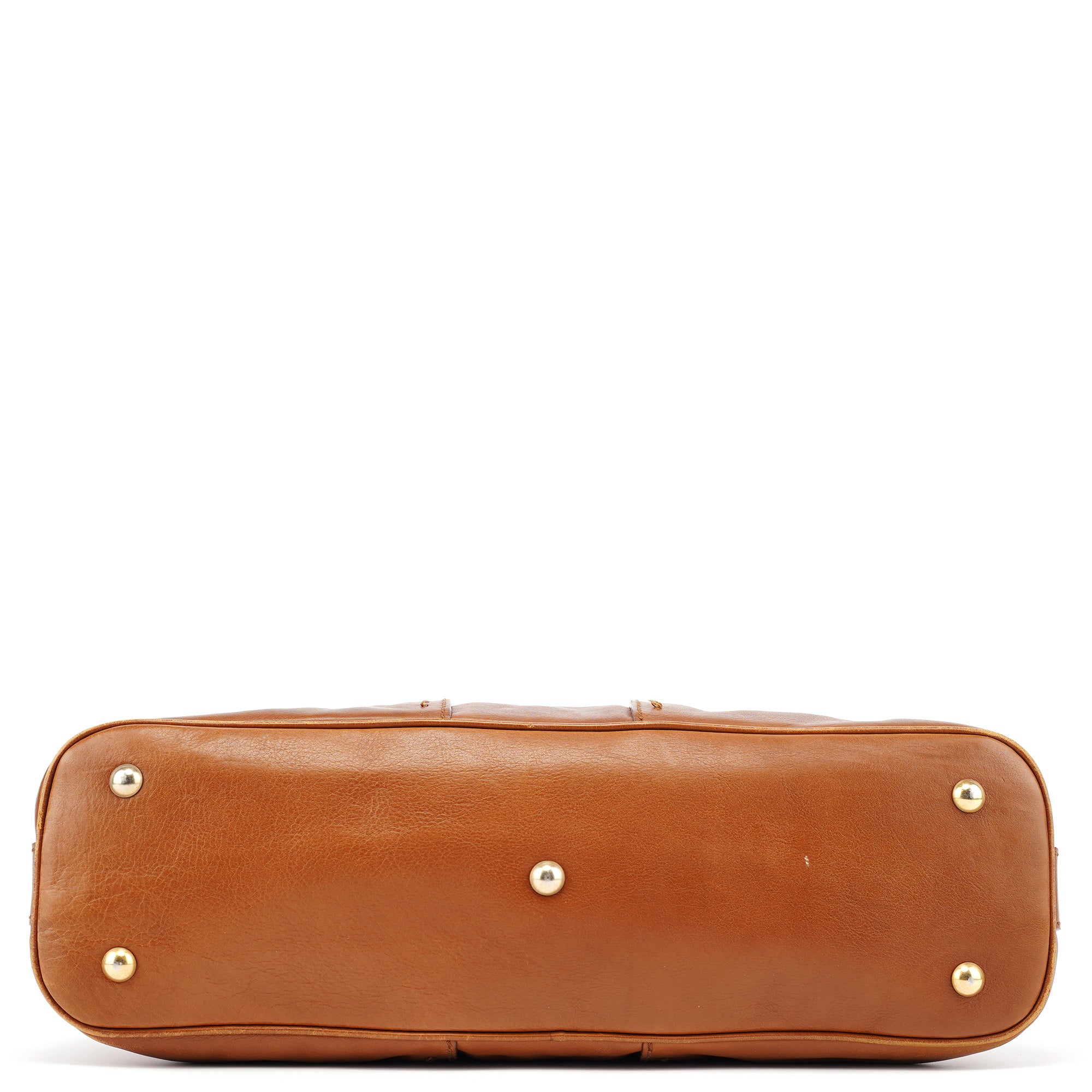 Brown Leather Y Muse Tote Bag
