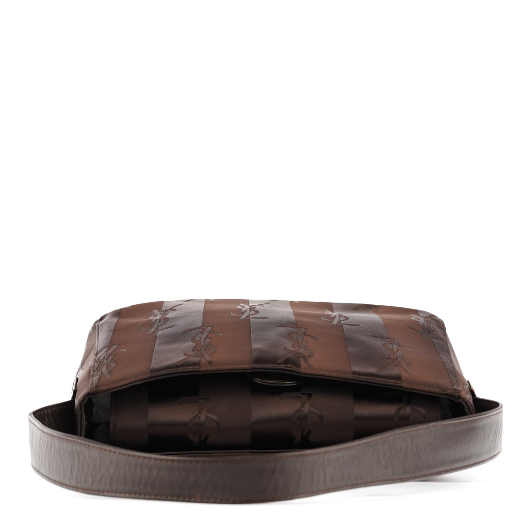 Brown YSL Satin Shoulder Bag