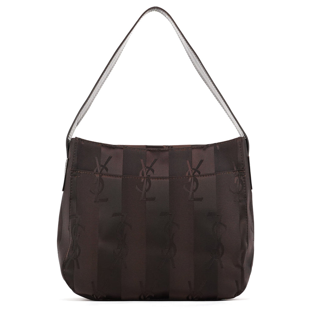 Brown YSL Satin Shoulder Bag