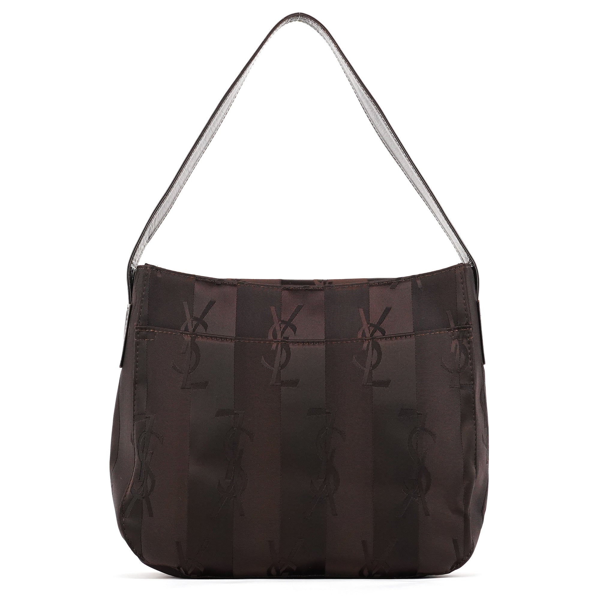 Brown YSL Satin Shoulder Bag