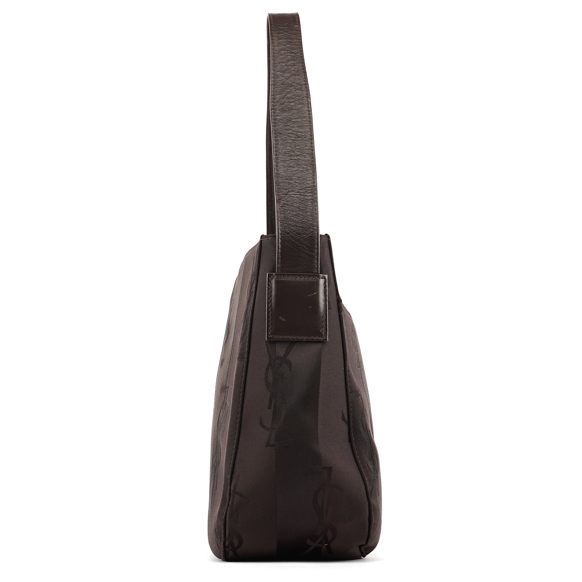 Brown YSL Satin Shoulder Bag