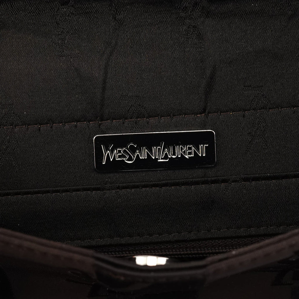 Brown YSL Satin Shoulder Bag