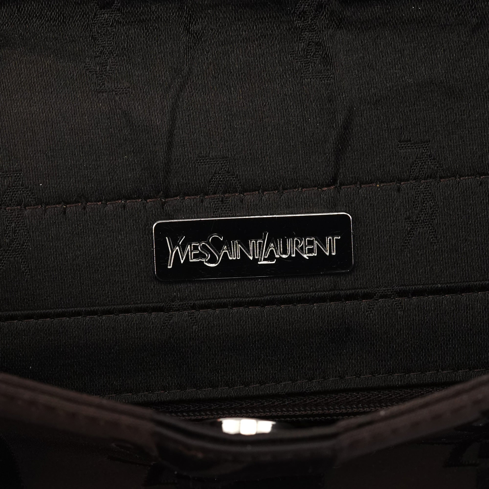 Brown YSL Satin Shoulder Bag