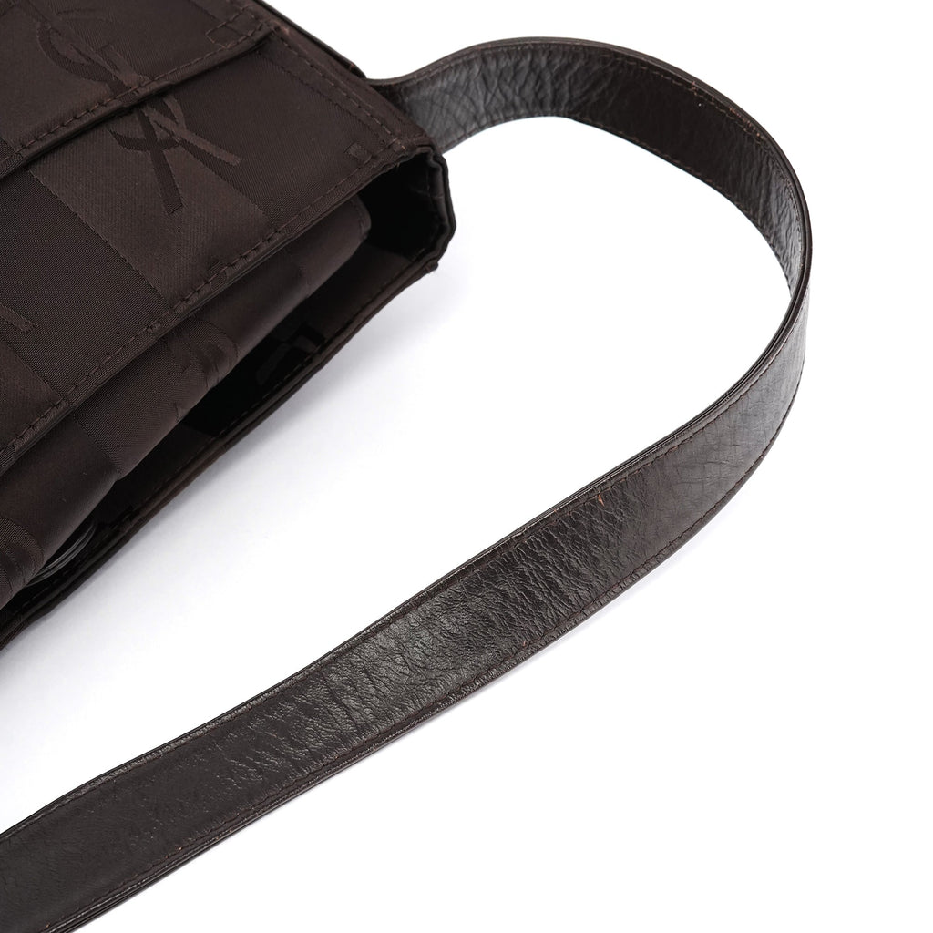 Brown YSL Satin Shoulder Bag
