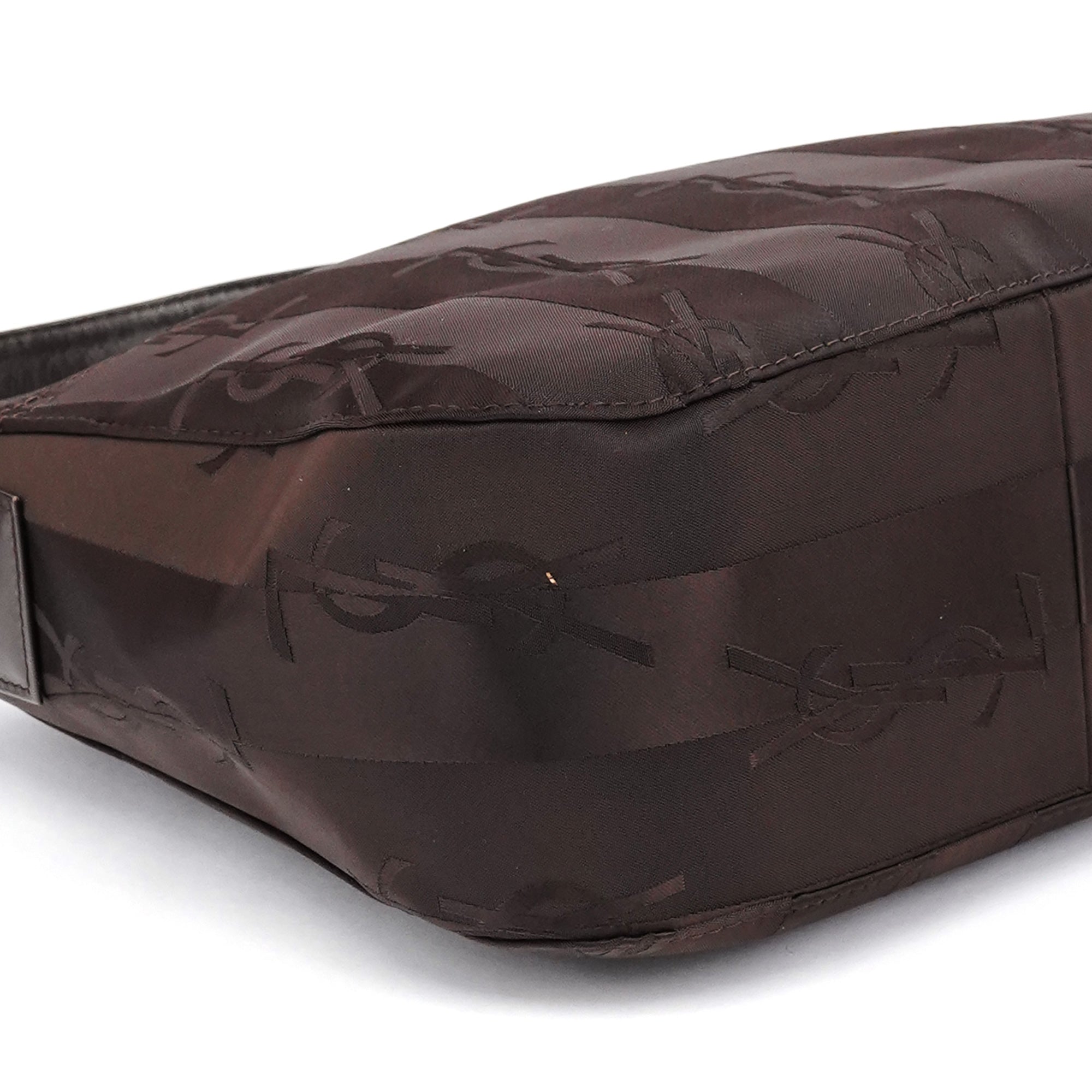 Brown YSL Satin Shoulder Bag