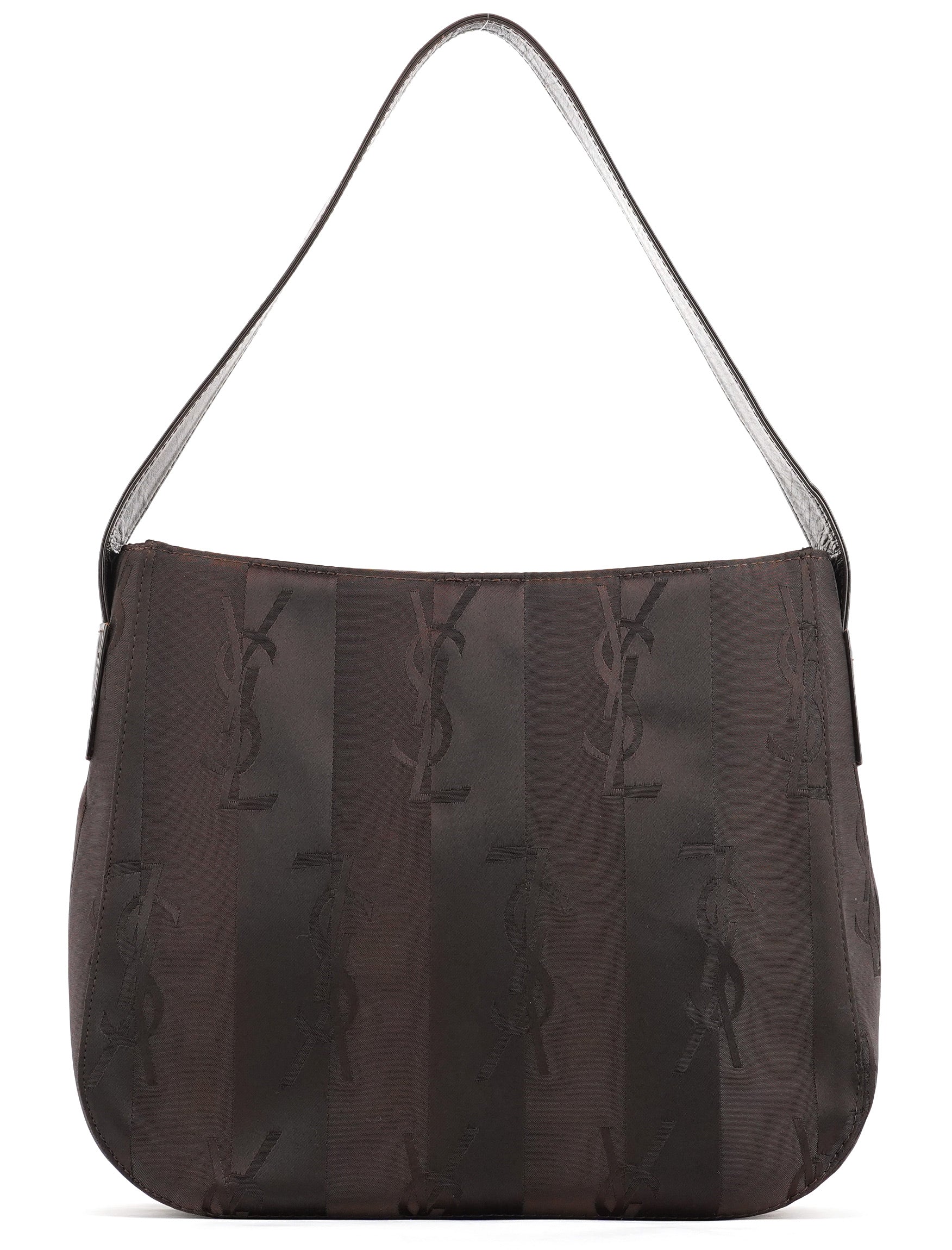 Brown YSL Satin Shoulder Bag