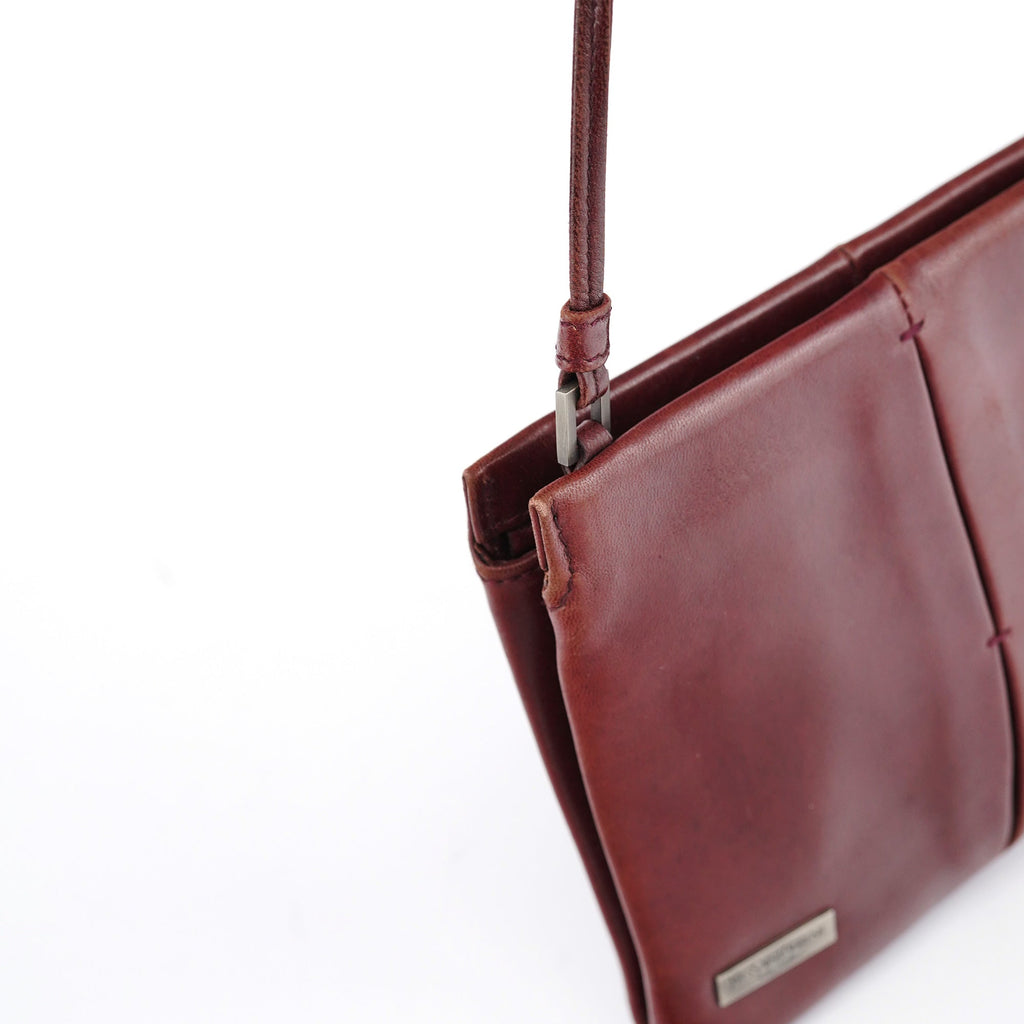 Burgundy Calfksin Mini Shoulder Bag