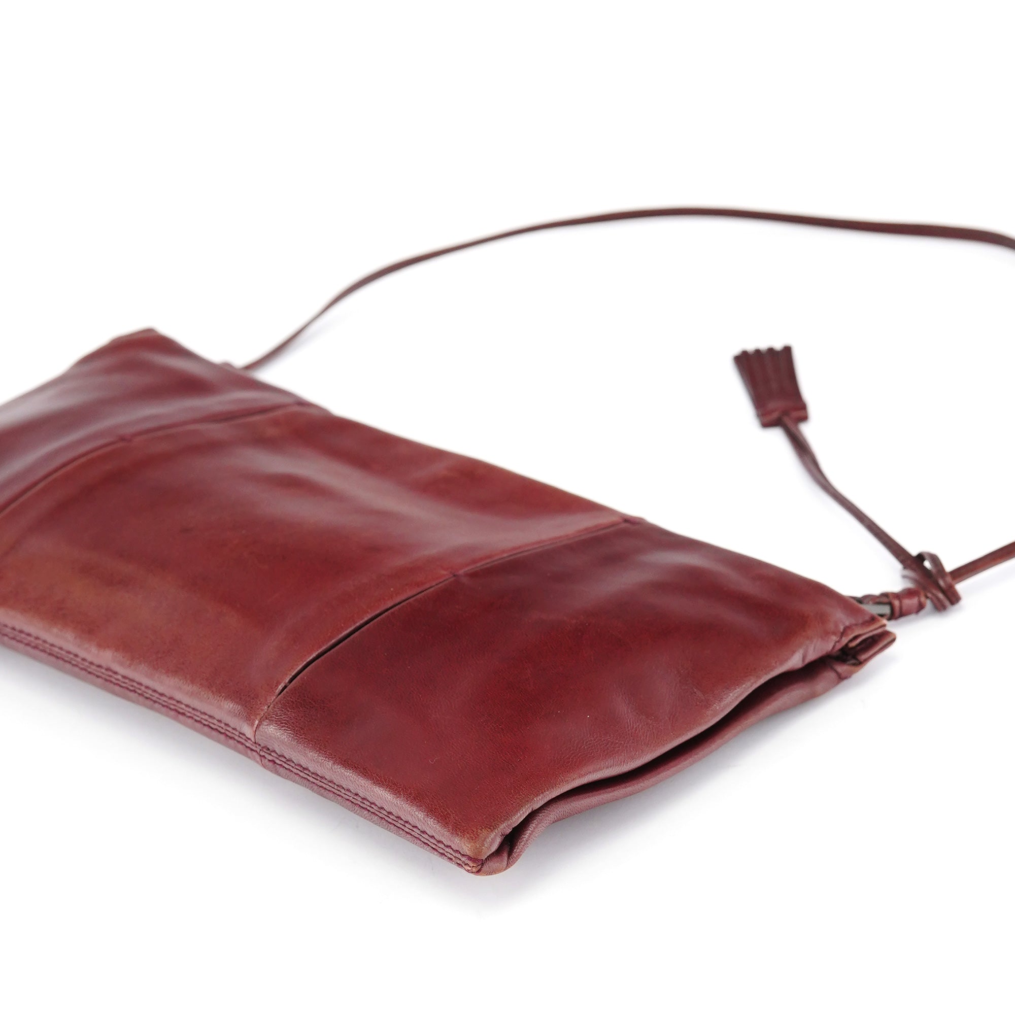 Burgundy Calfksin Mini Shoulder Bag