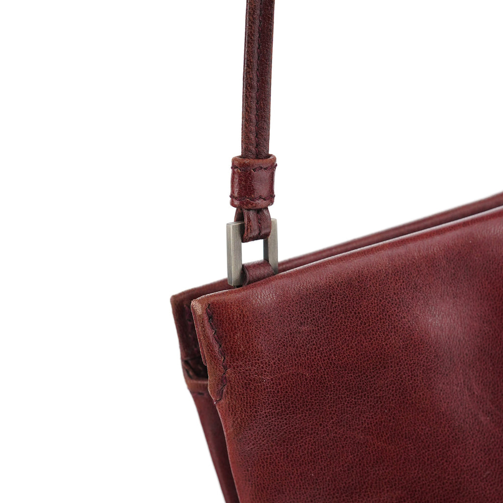 Burgundy Calfksin Mini Shoulder Bag
