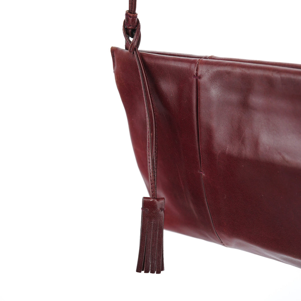 Burgundy Calfksin Mini Shoulder Bag