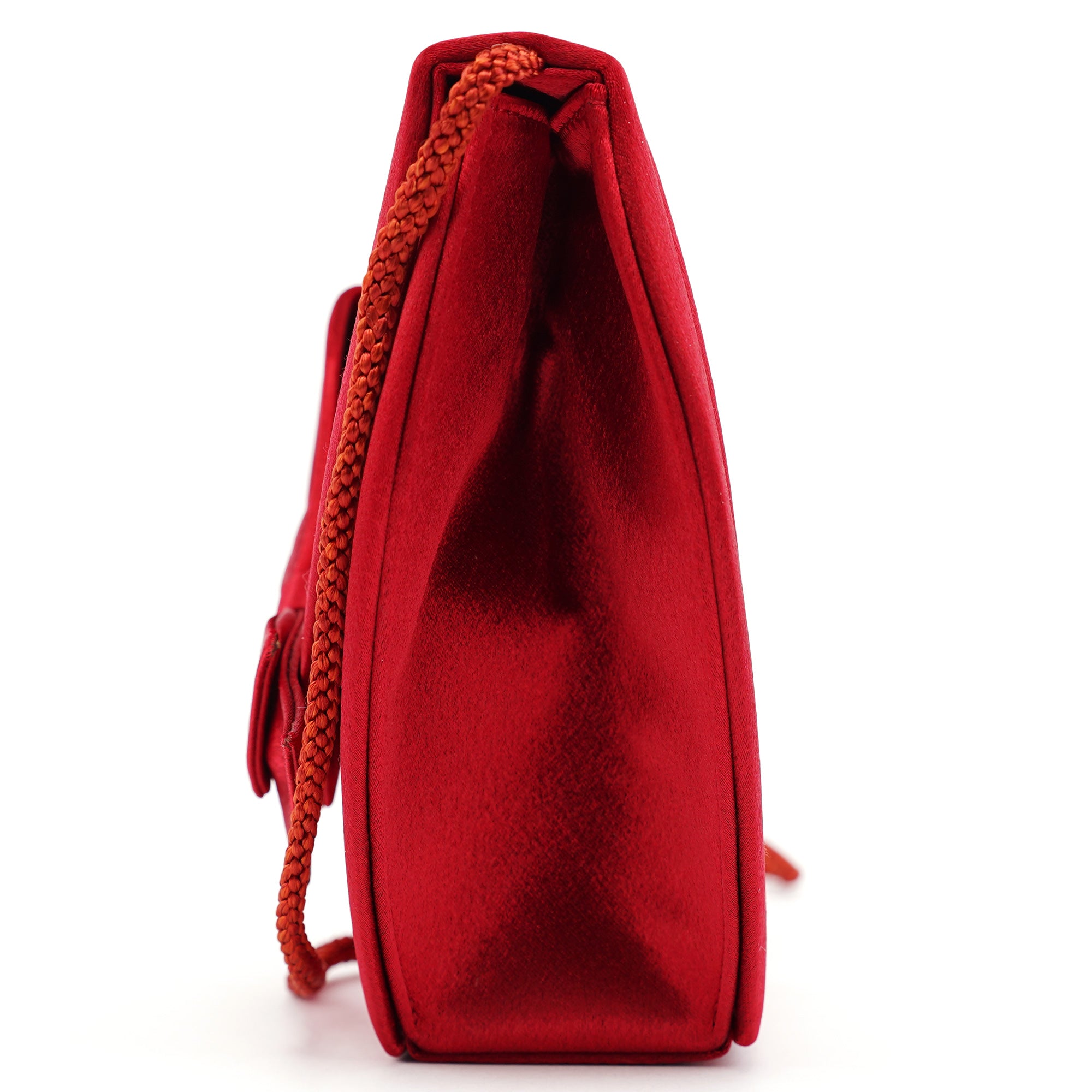 Burgundy Satin Bow Crossbody Bag