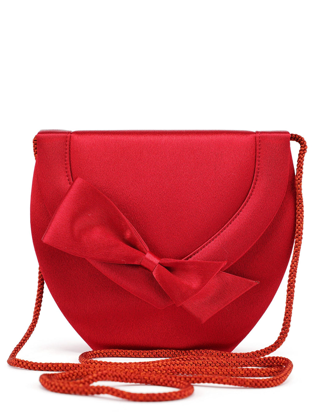 Burgundy Satin Bow Crossbody Bag