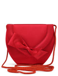 Burgundy Satin Bow Crossbody Bag