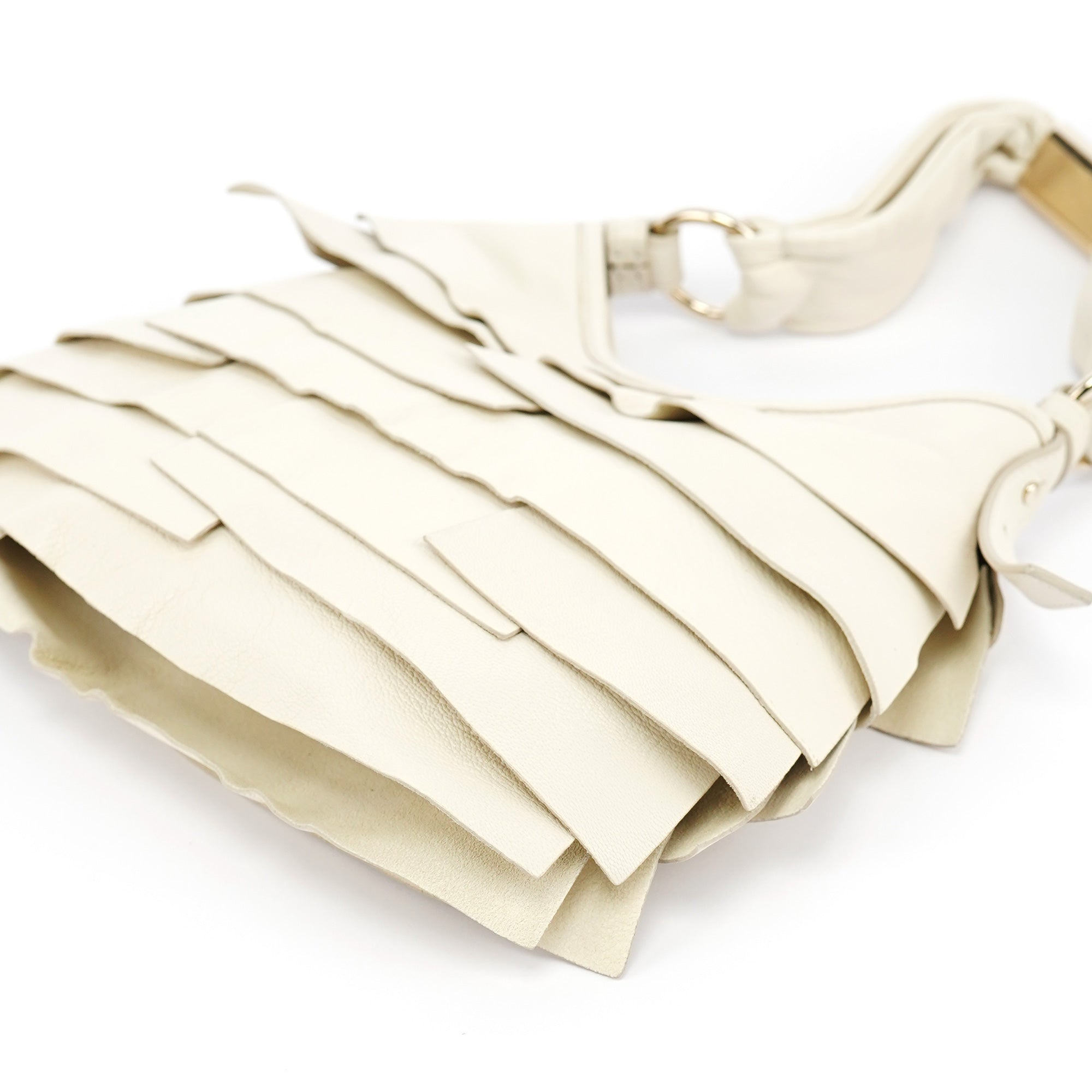 Cream Leather Saint Tropez Shoulder Bag