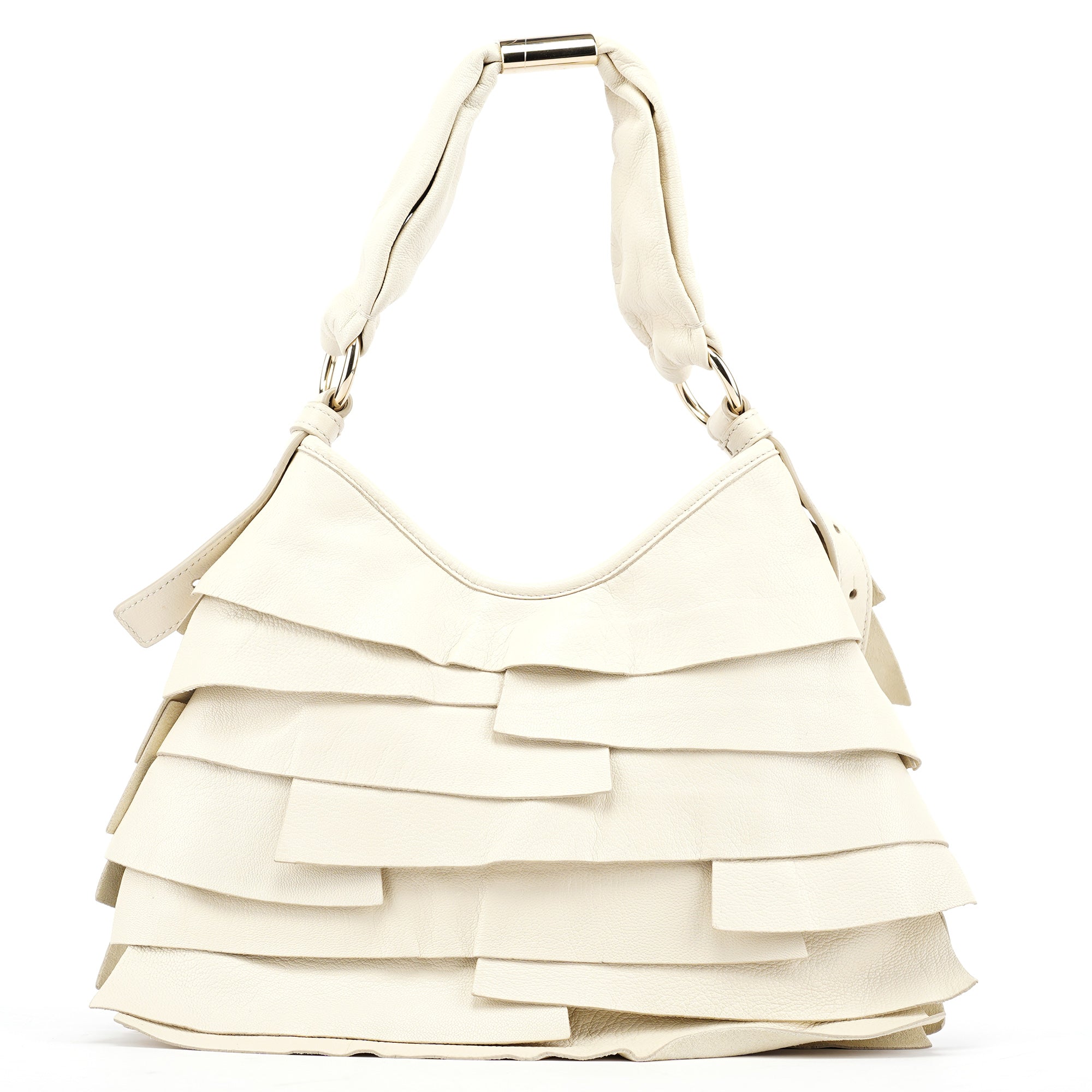 Cream Leather Saint Tropez Shoulder Bag