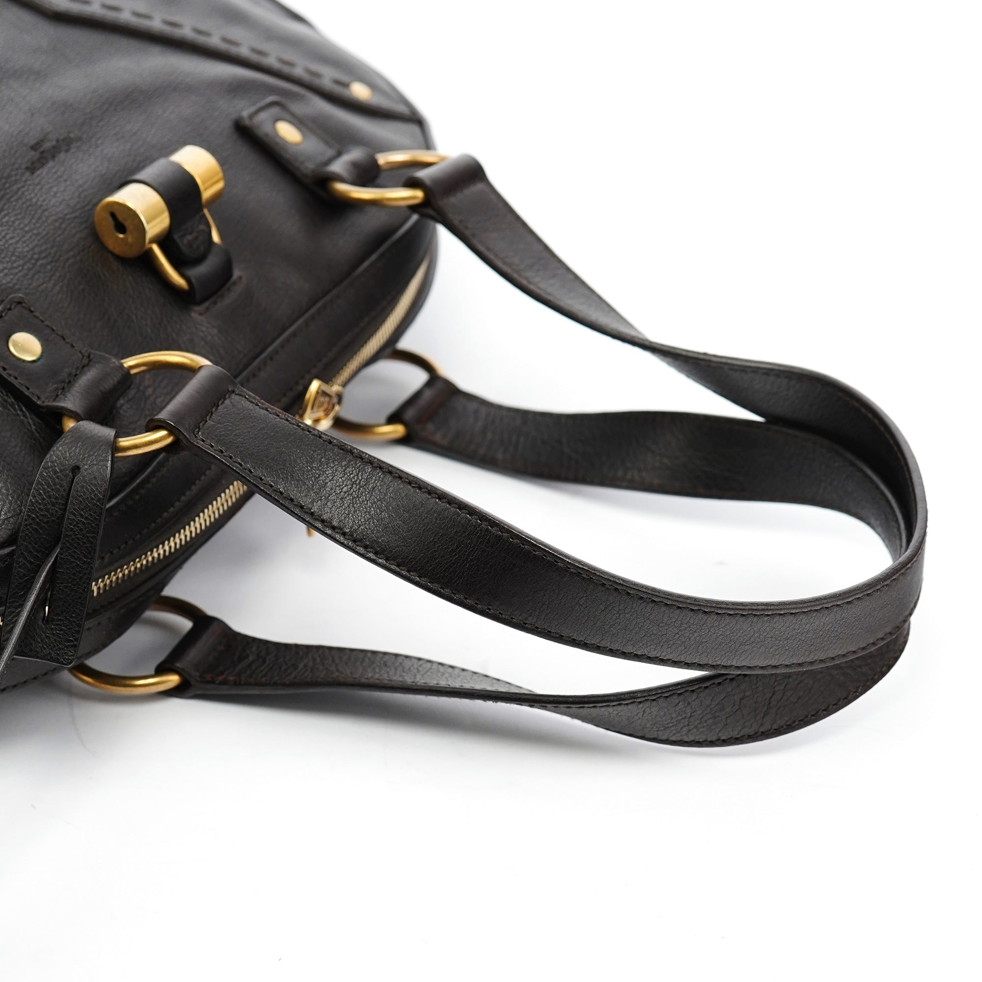 Dark Brown Calfskin Leather Muse Tote Bag