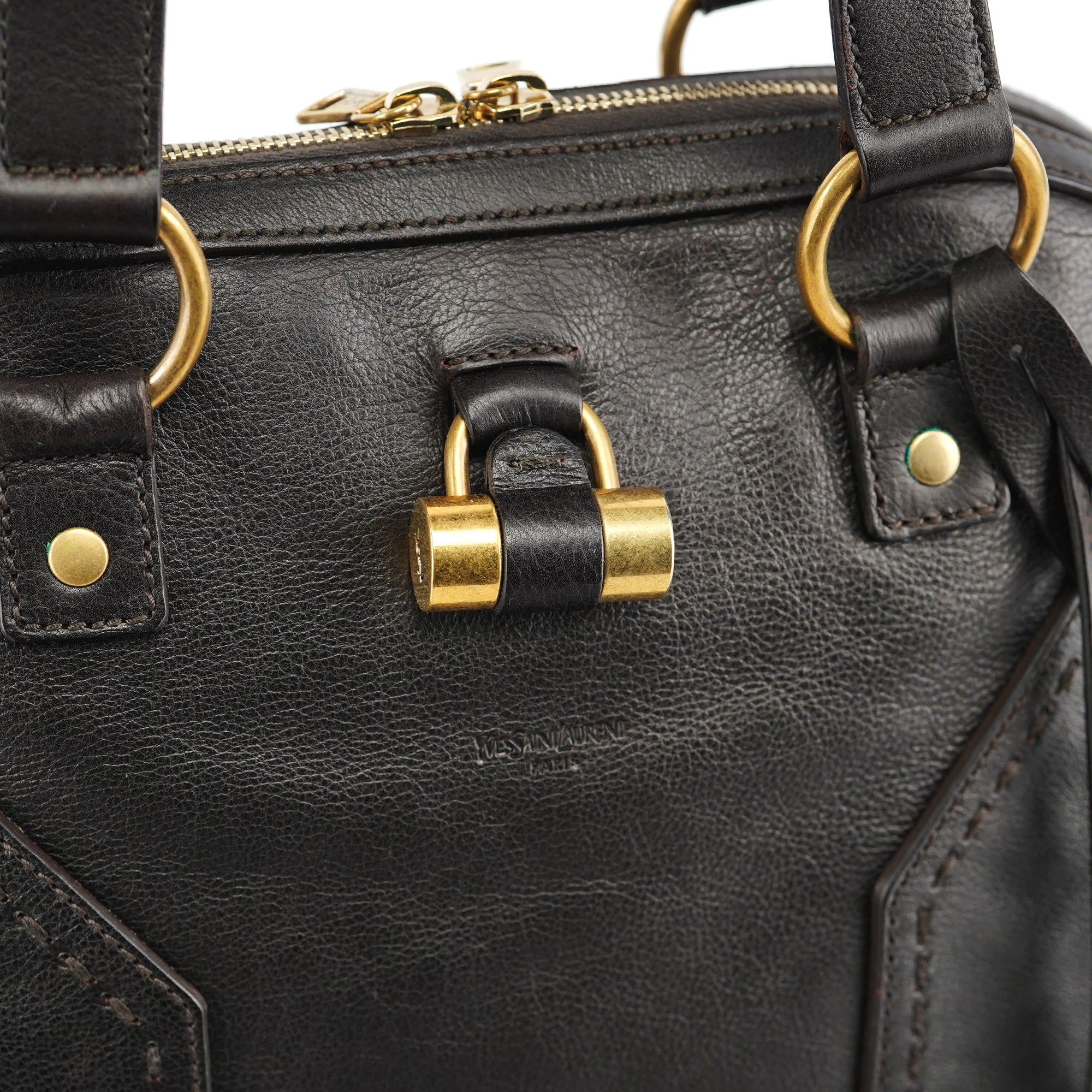 Dark Brown Calfskin Leather Muse Tote Bag