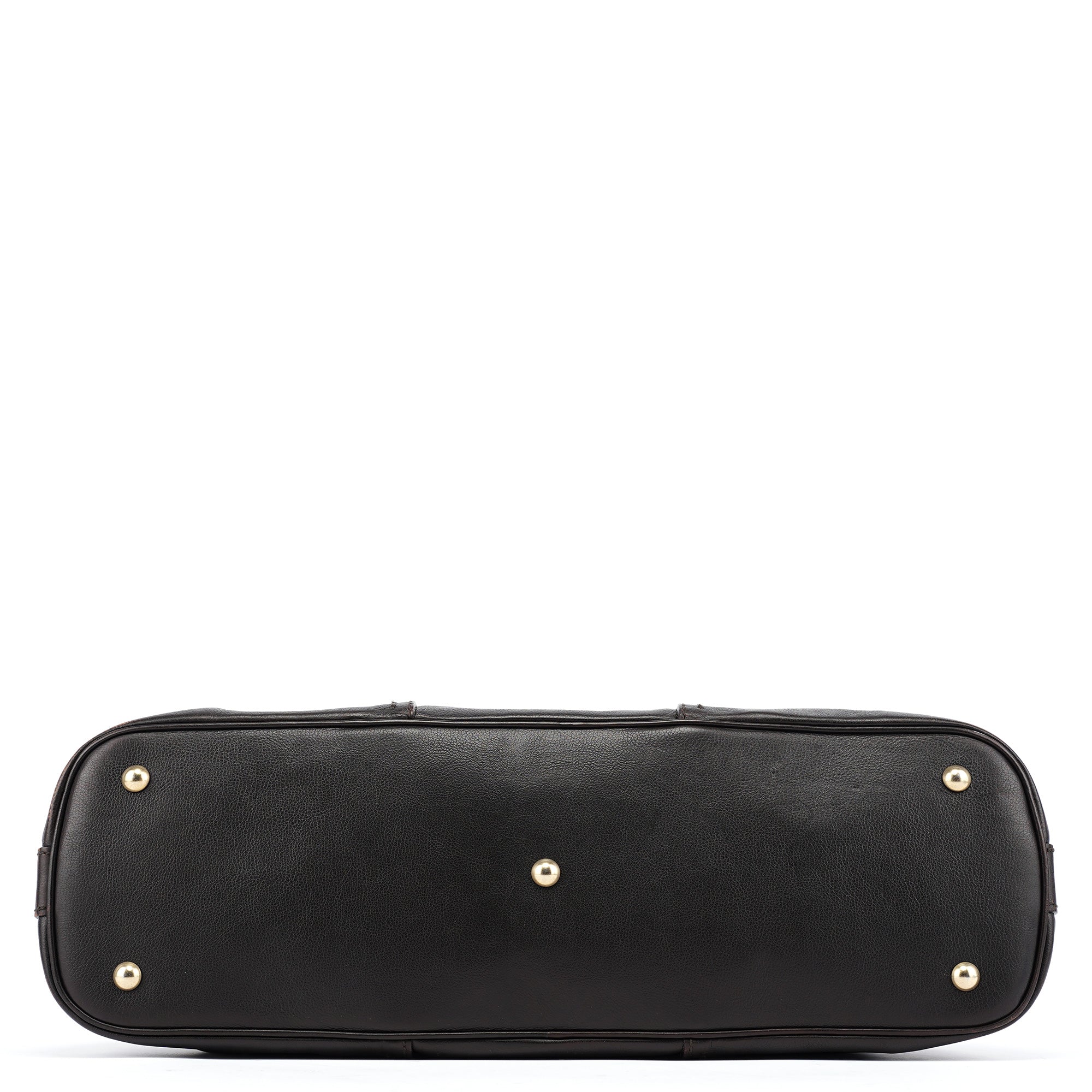 Dark Brown Calfskin Leather Muse Tote Bag