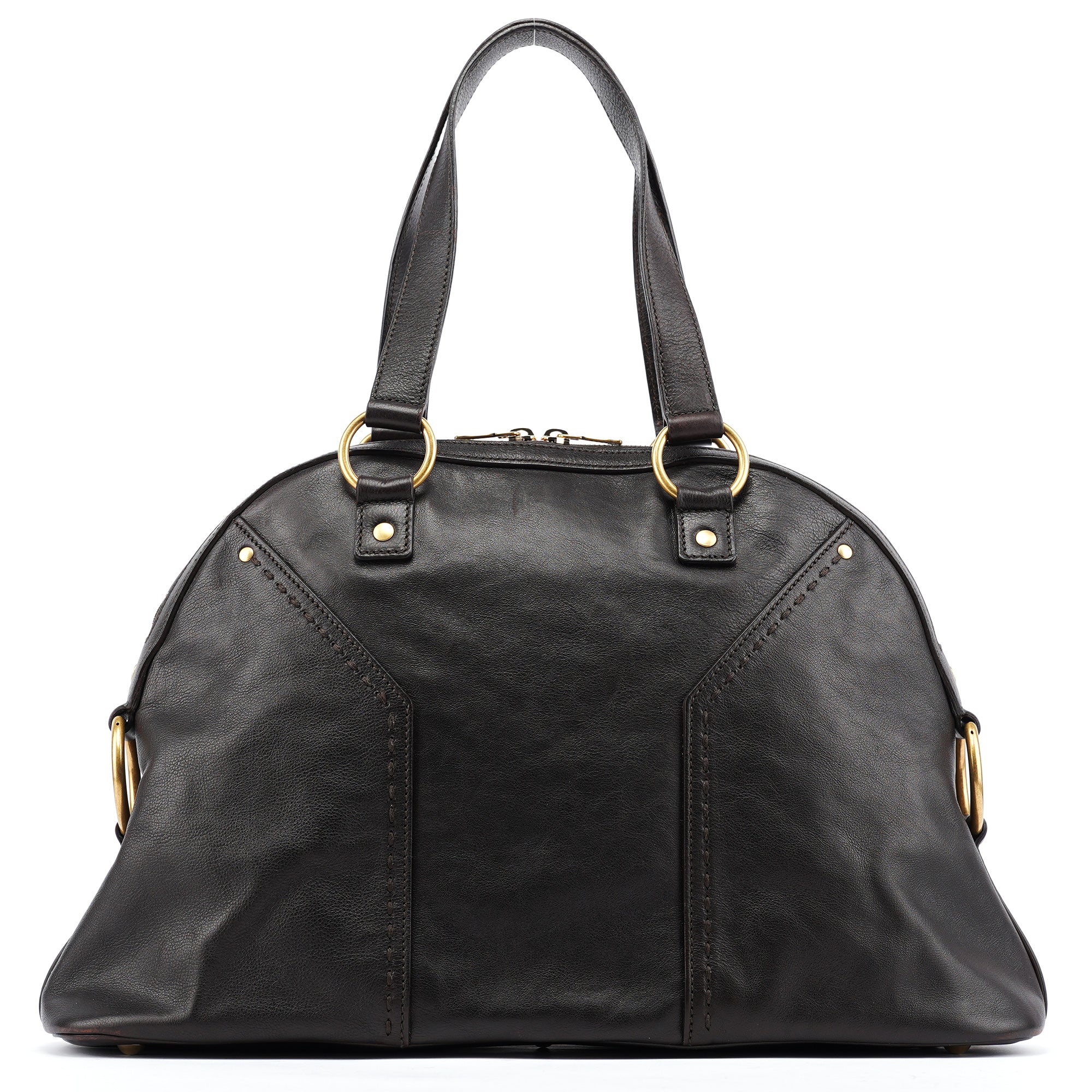 Dark Brown Calfskin Leather Muse Tote Bag