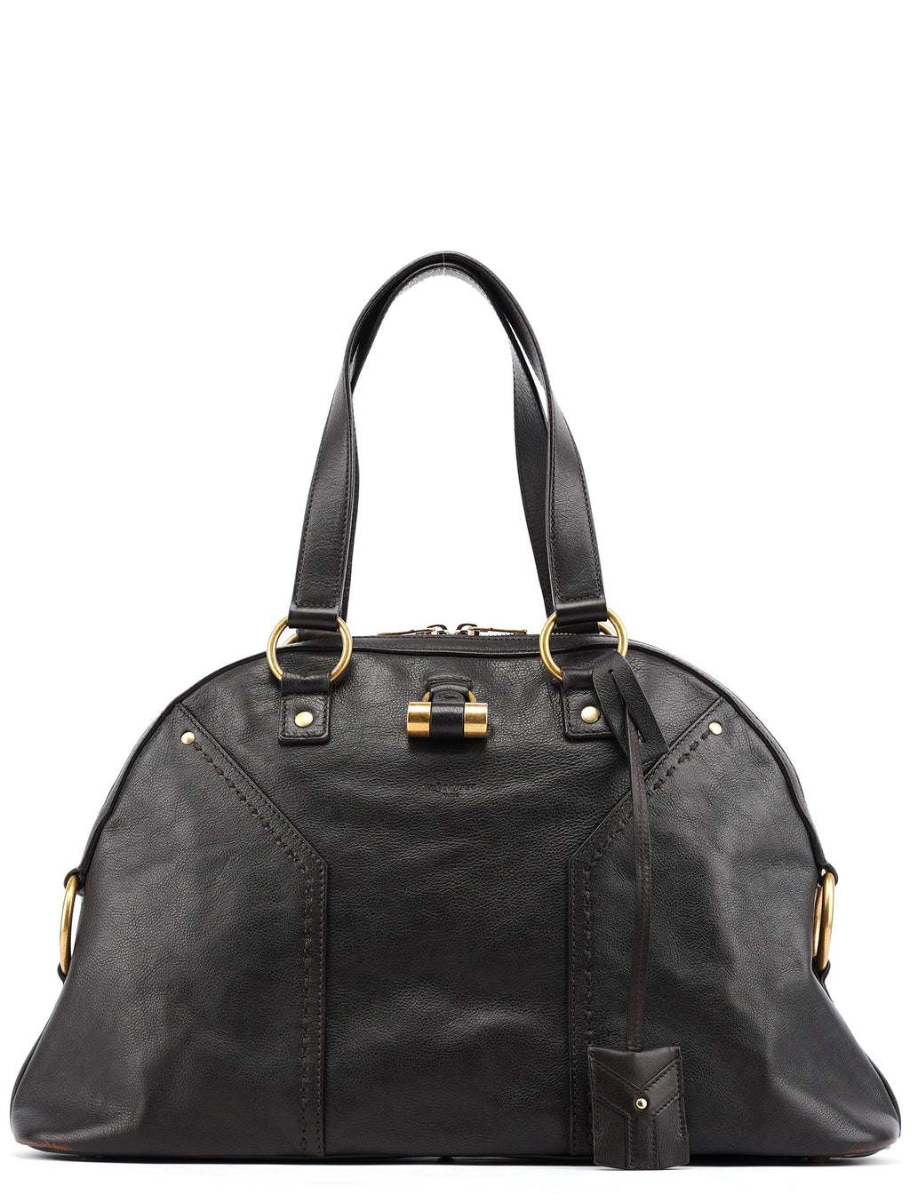Dark Brown Calfskin Leather Muse Tote Bag