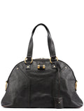 Dark Brown Calfskin Leather Muse Tote Bag