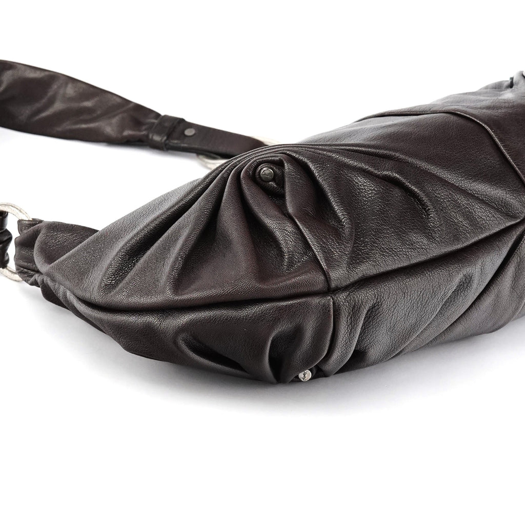 Dark Brown Leather Mombasa Hobo Shoulder Bag
