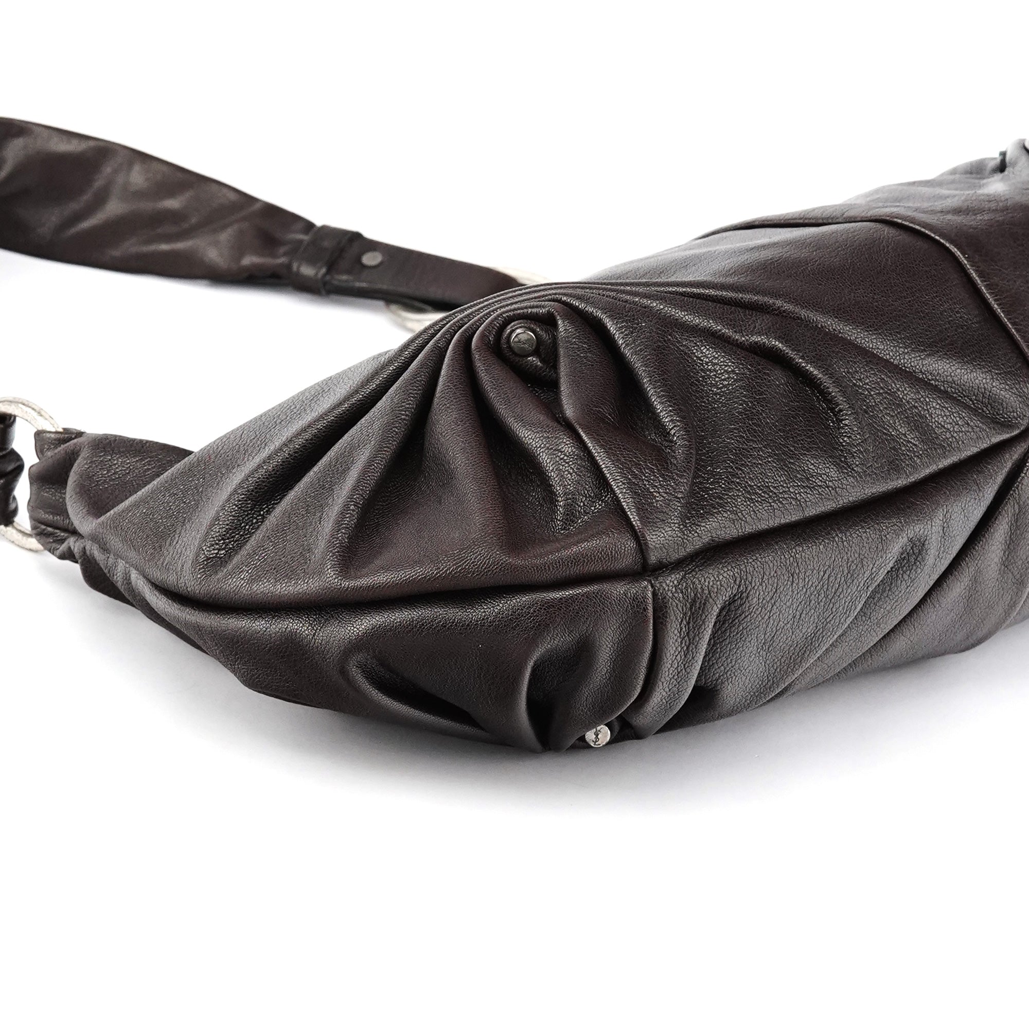 Dark Brown Leather Mombasa Hobo Shoulder Bag