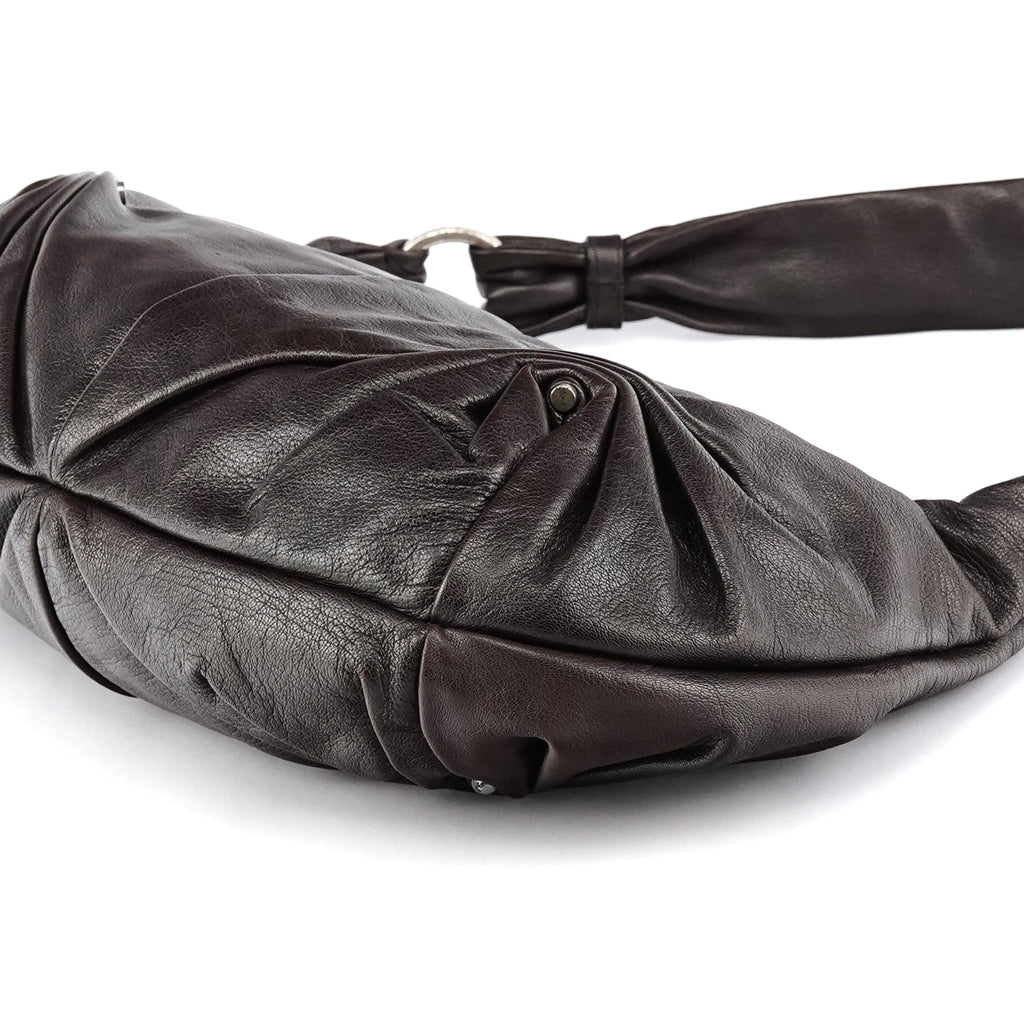 Dark Brown Leather Mombasa Hobo Shoulder Bag