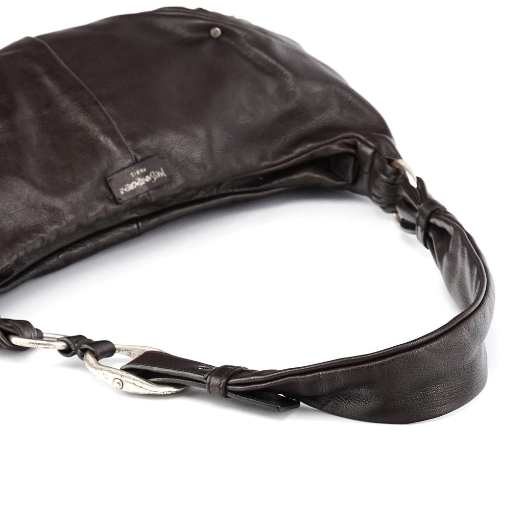 Dark Brown Leather Mombasa Hobo Shoulder Bag