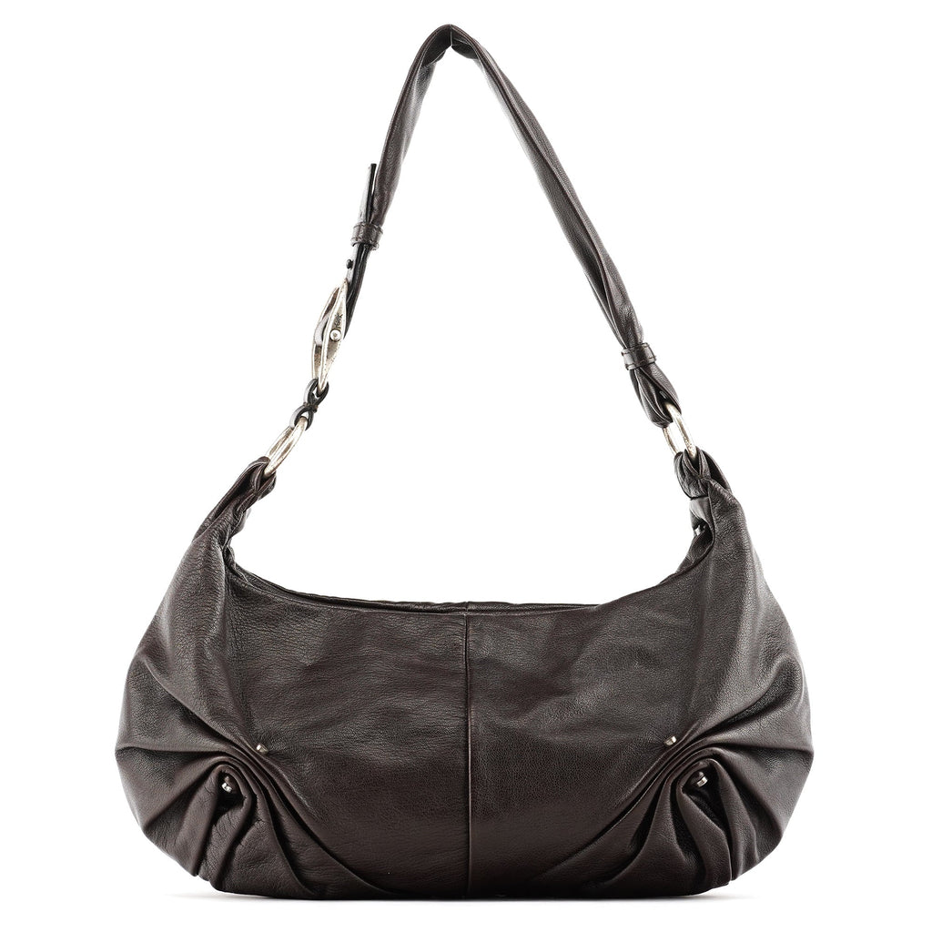 Dark Brown Leather Mombasa Hobo Shoulder Bag