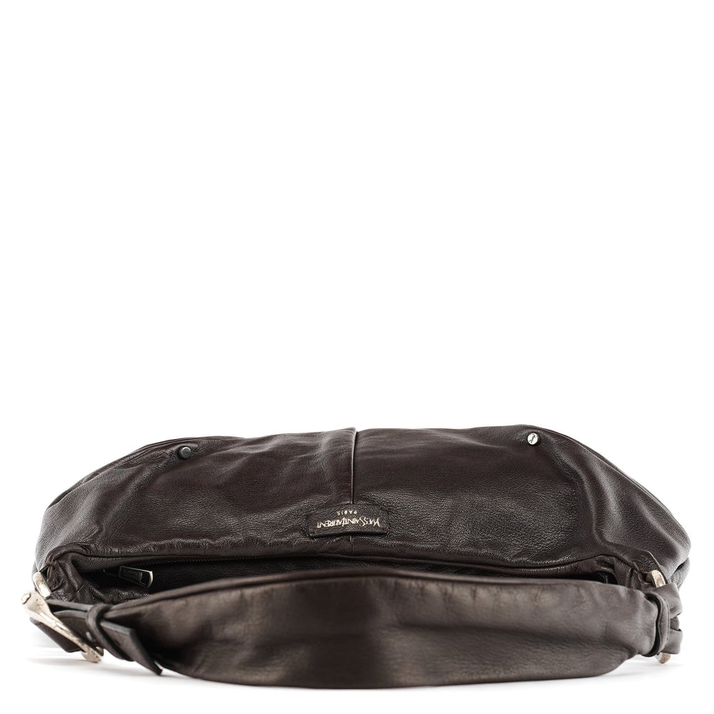 Dark Brown Leather Mombasa Hobo Shoulder Bag