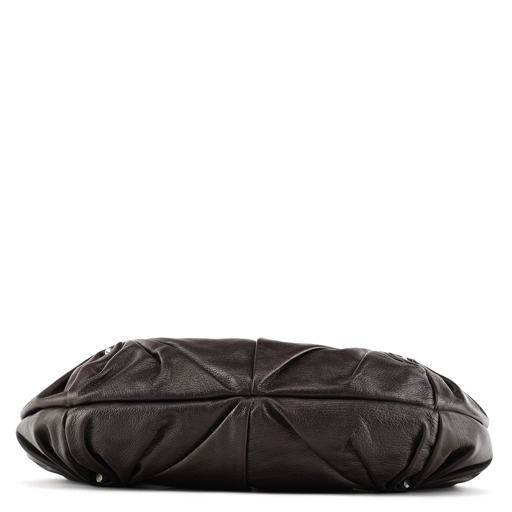 Dark Brown Leather Mombasa Hobo Shoulder Bag